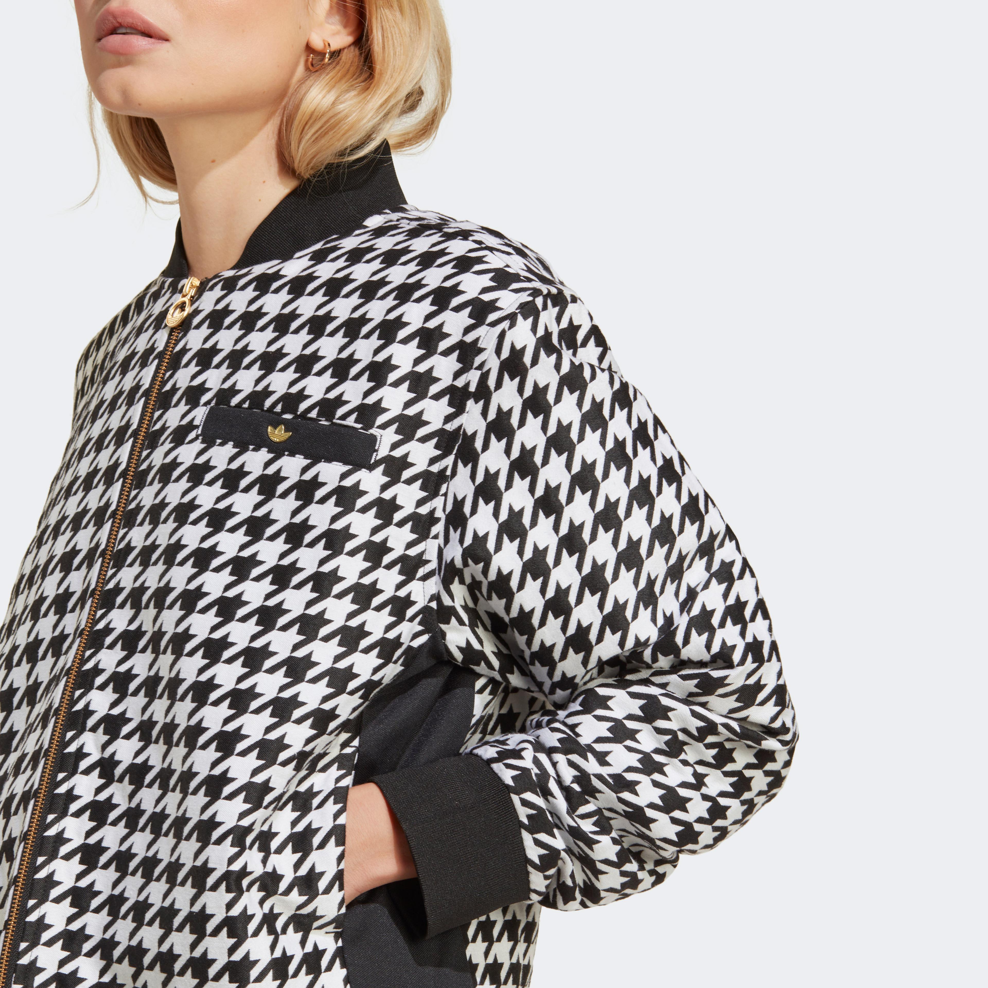 adidas Houndstooth Kadın Siyah/Beyaz Mont