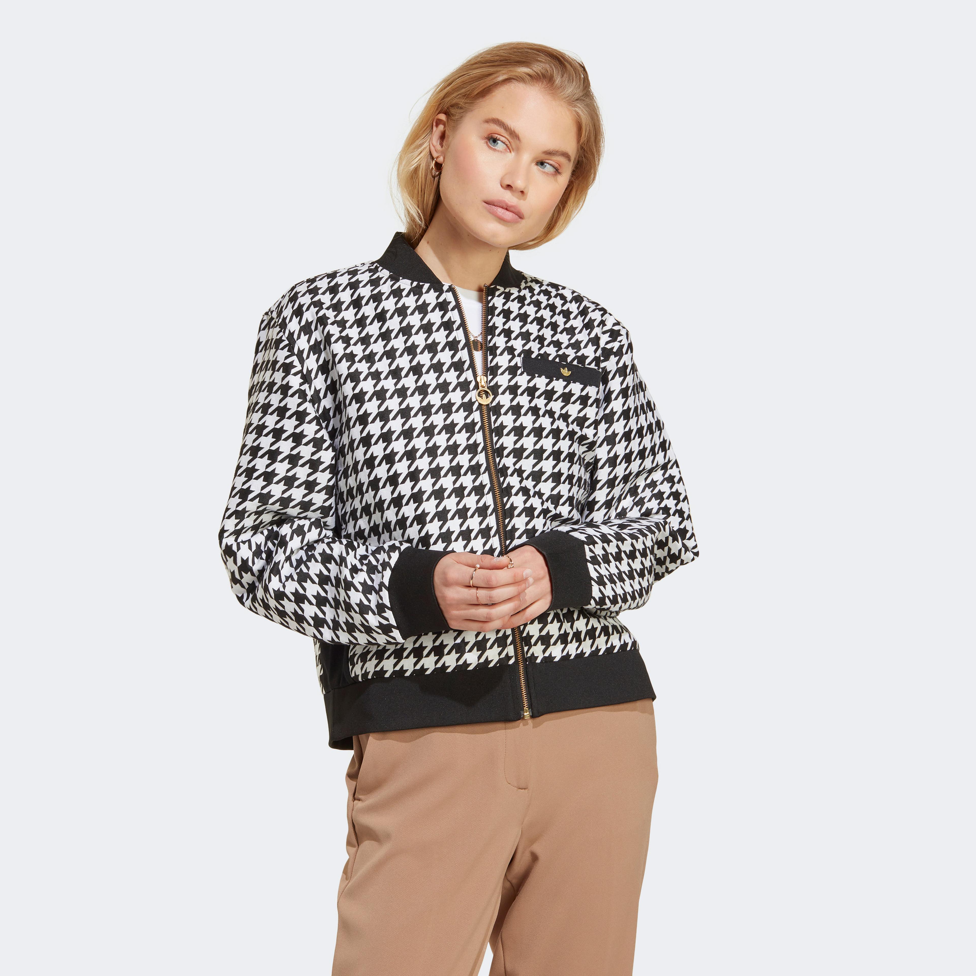 adidas Houndstooth Kadın Siyah/Beyaz Mont
