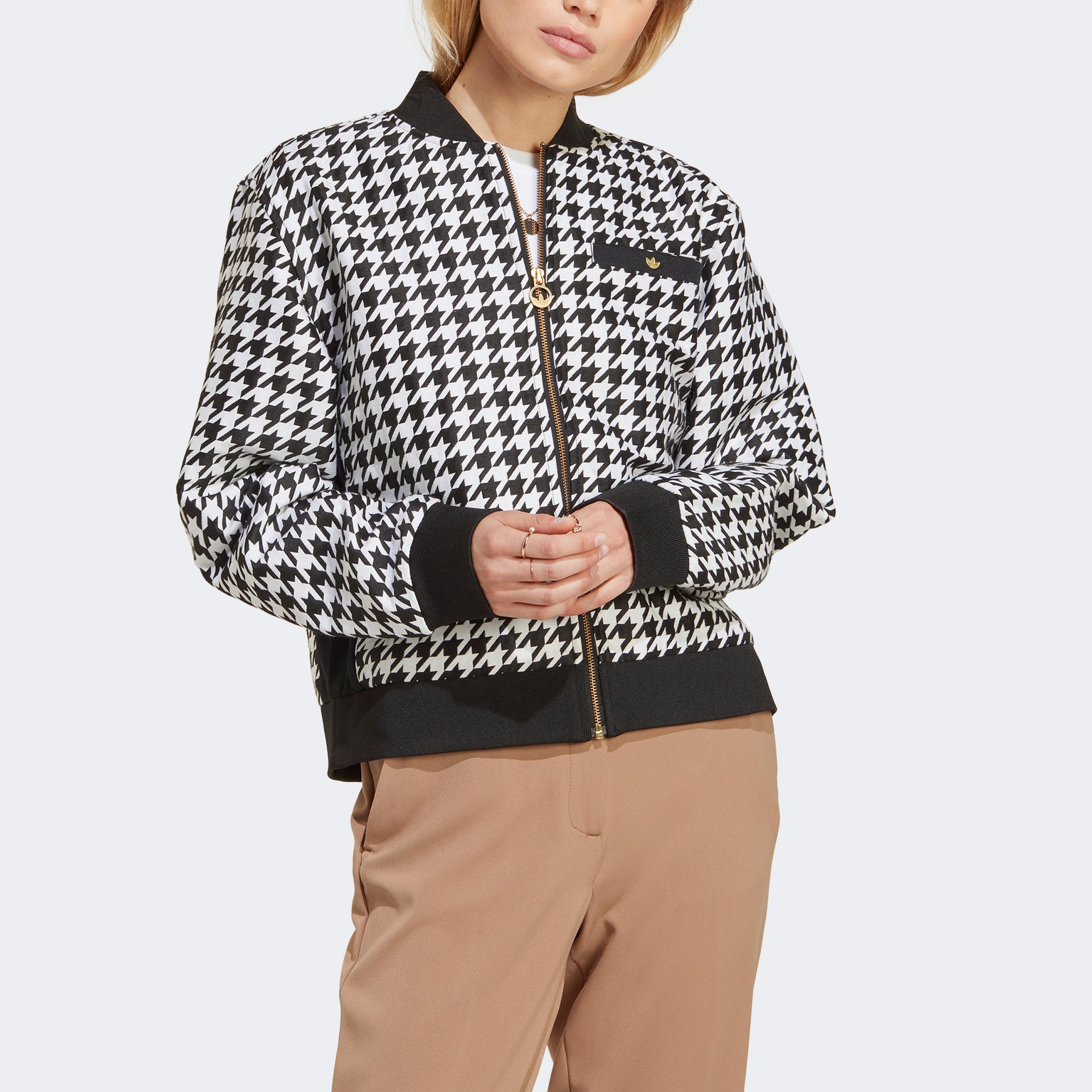 adidas Houndstooth Kadın Siyah/Beyaz Mont