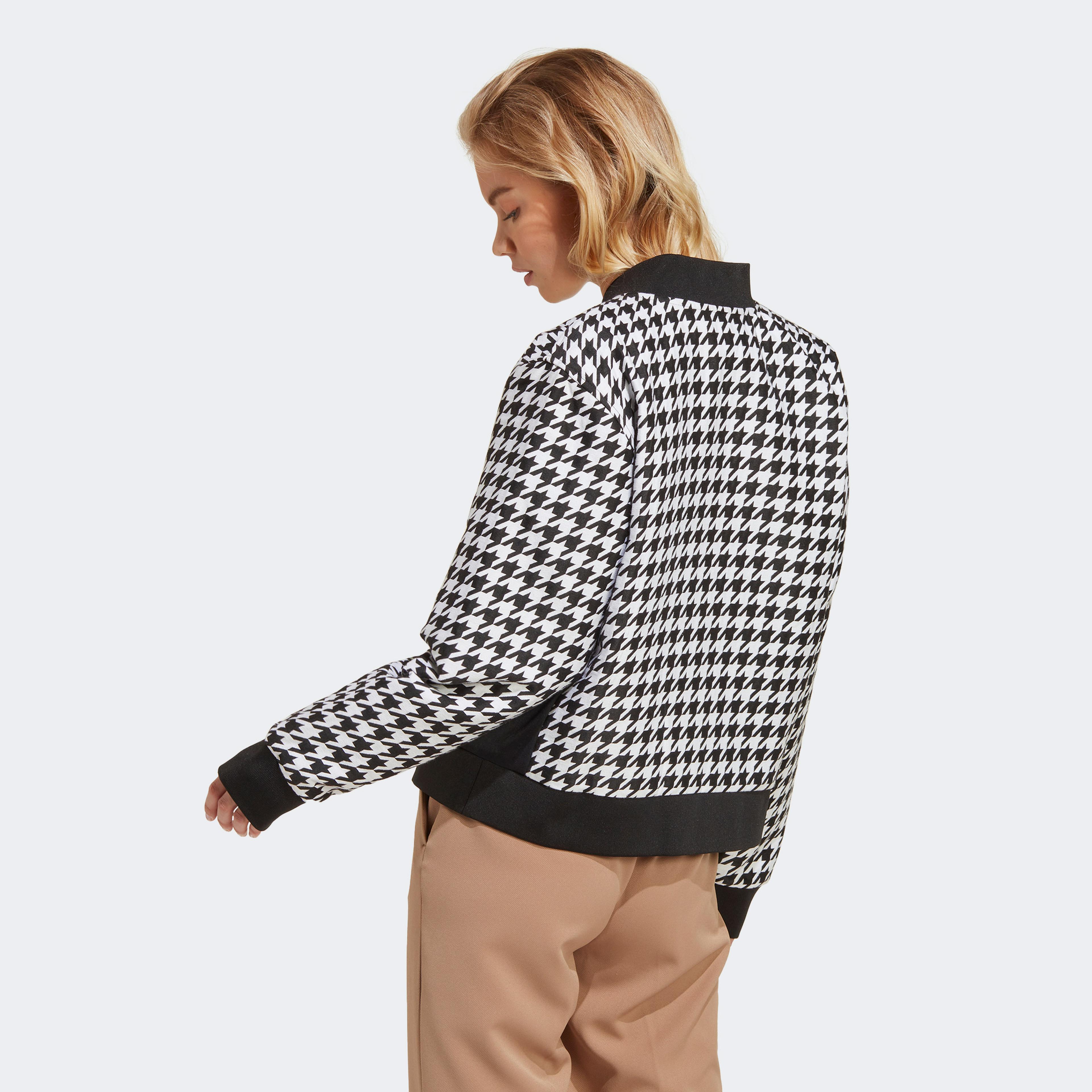 adidas Houndstooth Kadın Siyah/Beyaz Mont