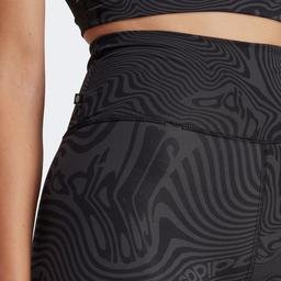 adidas Marble Print Kadın Siyah Bisiklet Taytı