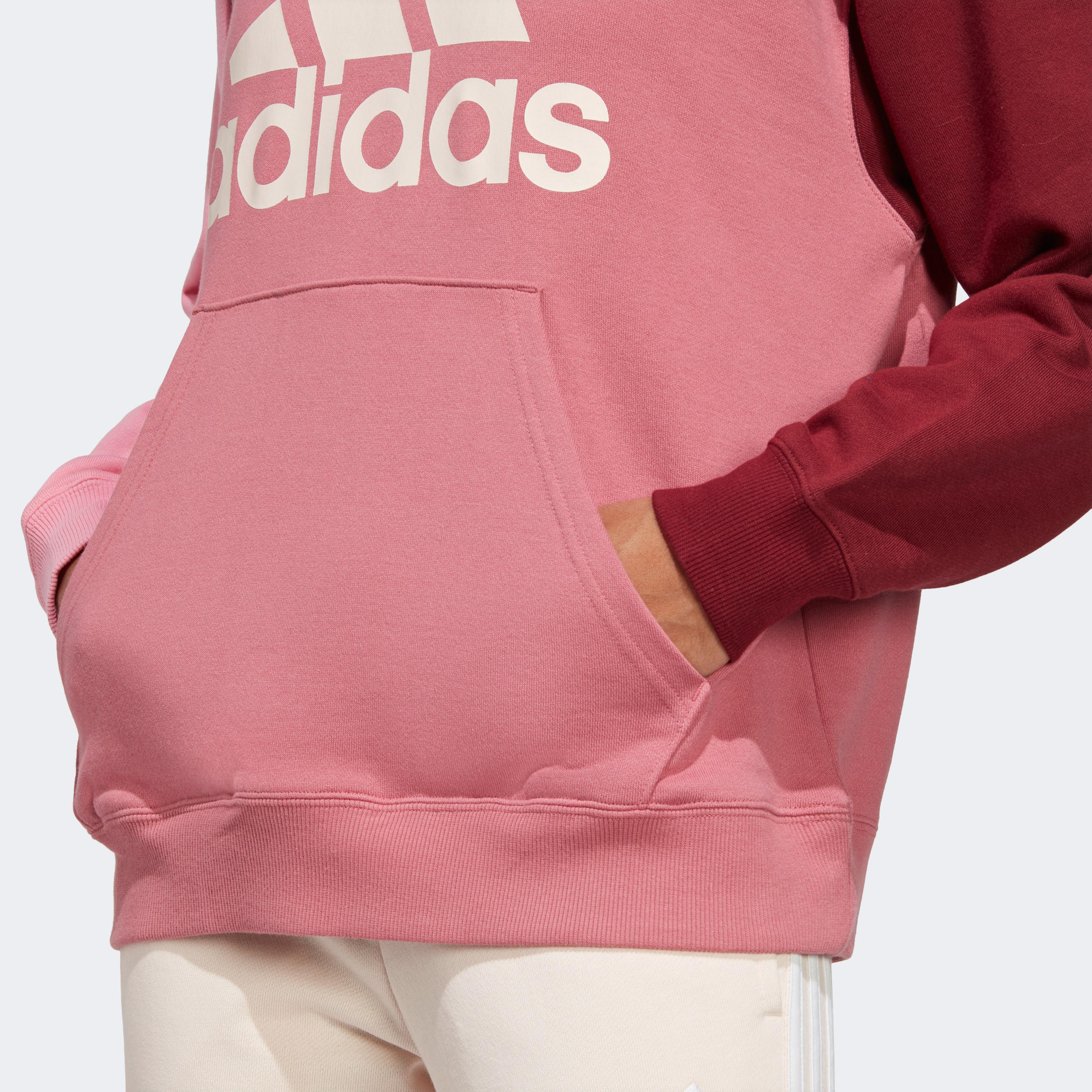 adidas Essentials Big Logo Oversized French Terry Hoodie Kadın Pembe Sweatshirt