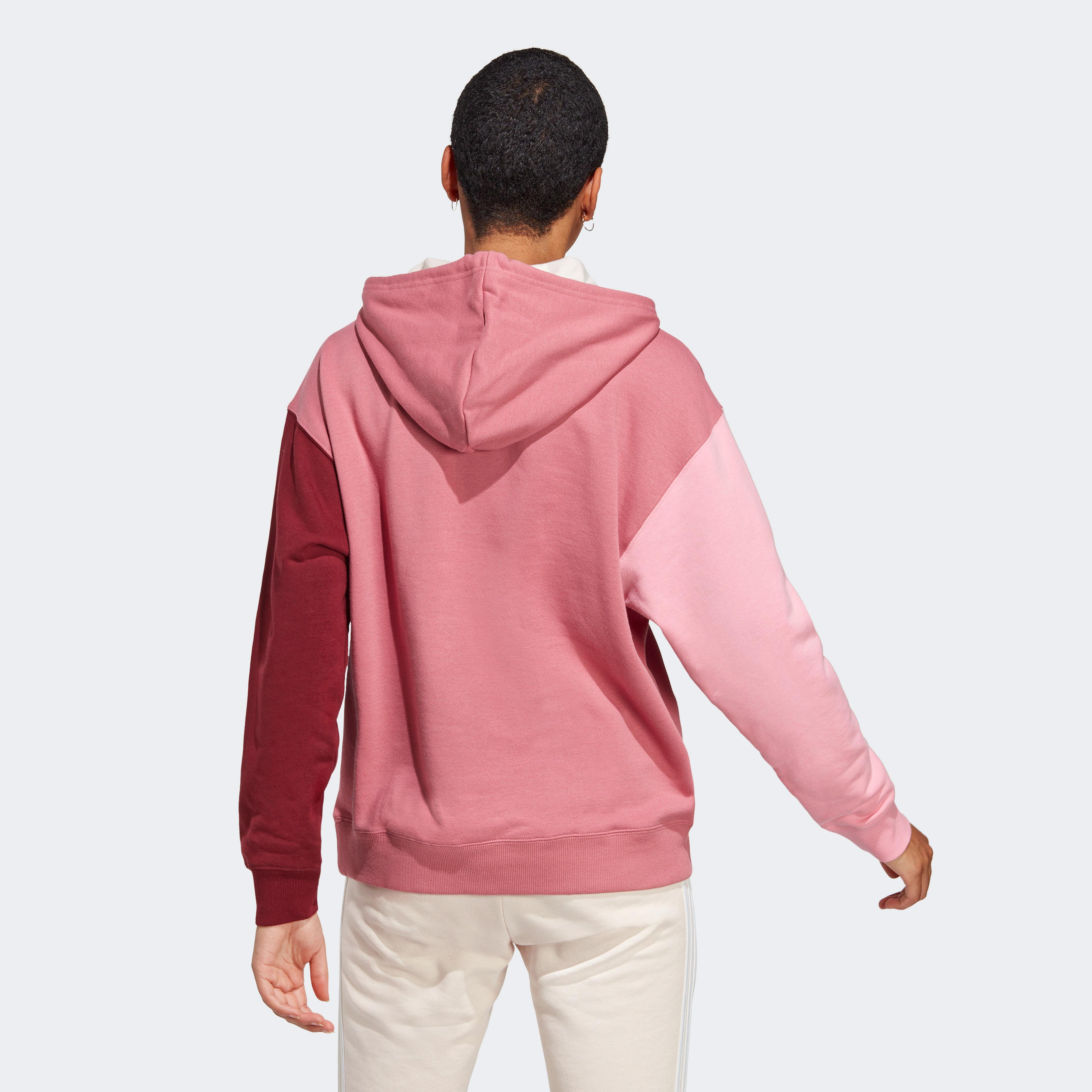 adidas Essentials Big Logo Oversized French Terry Hoodie Kadın Pembe Sweatshirt
