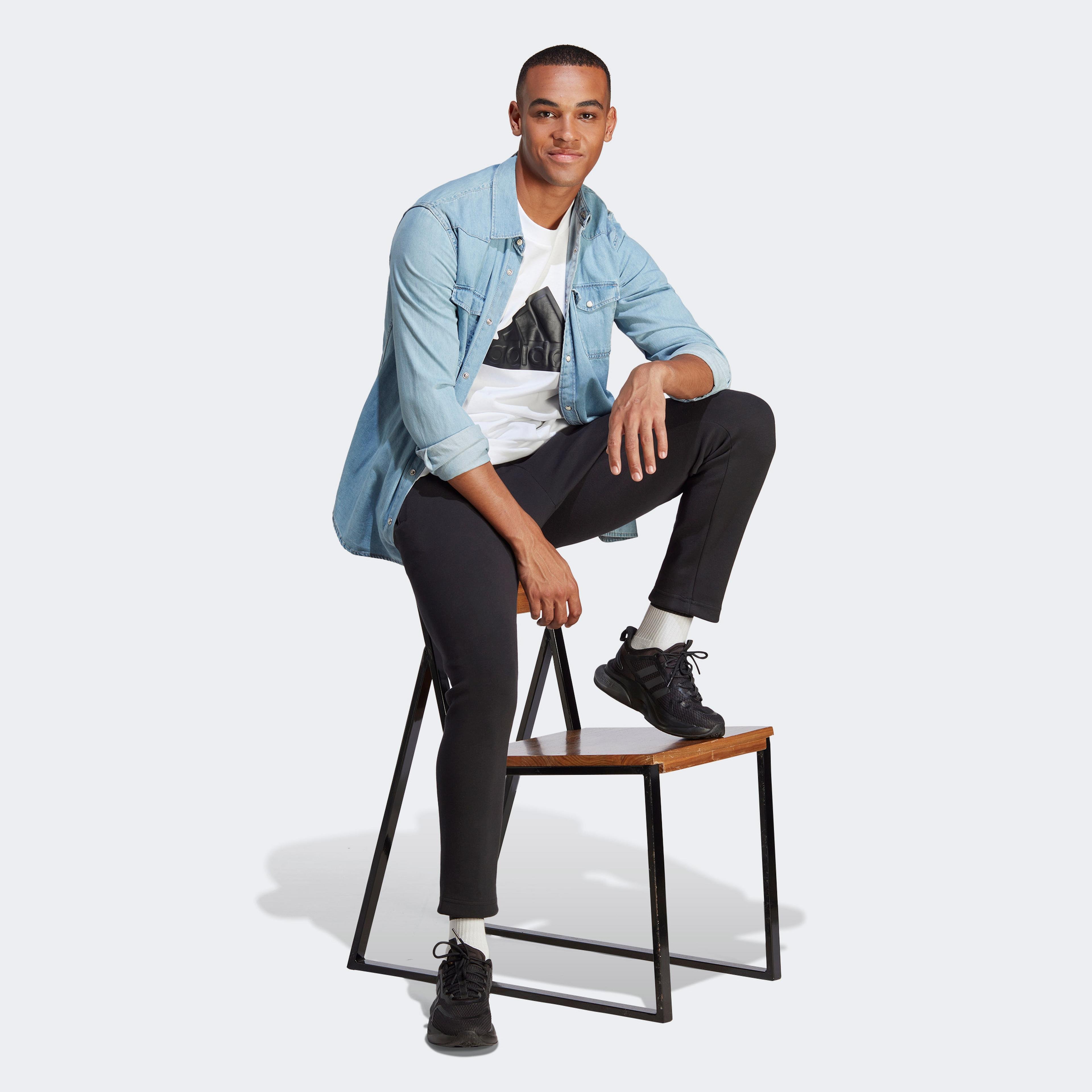 adidas Future Icons Badge of Sport Erkek Siyah Eşofman Altı