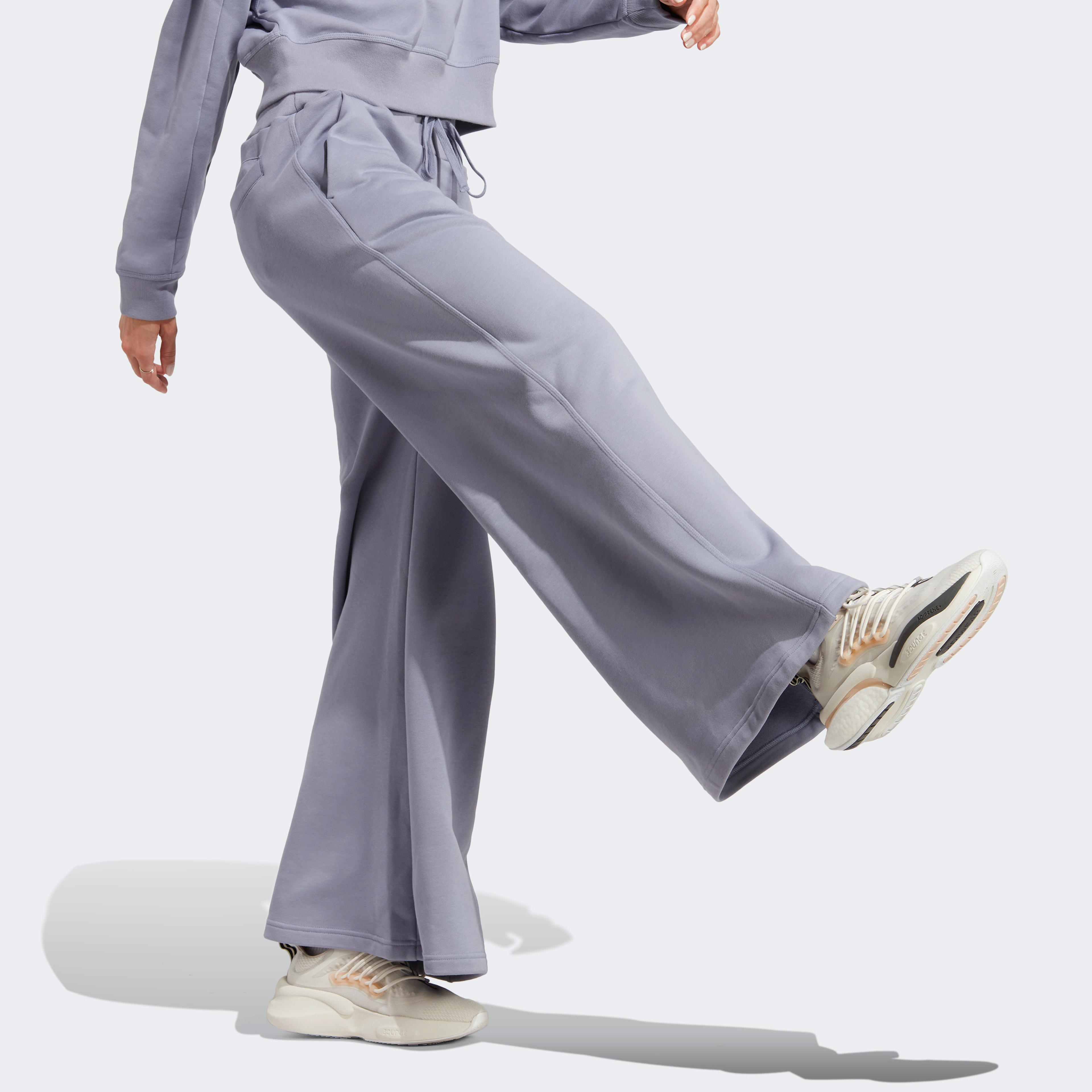 adidas Lounge Fleece Wide Kadın Mavi Eşofman Altı