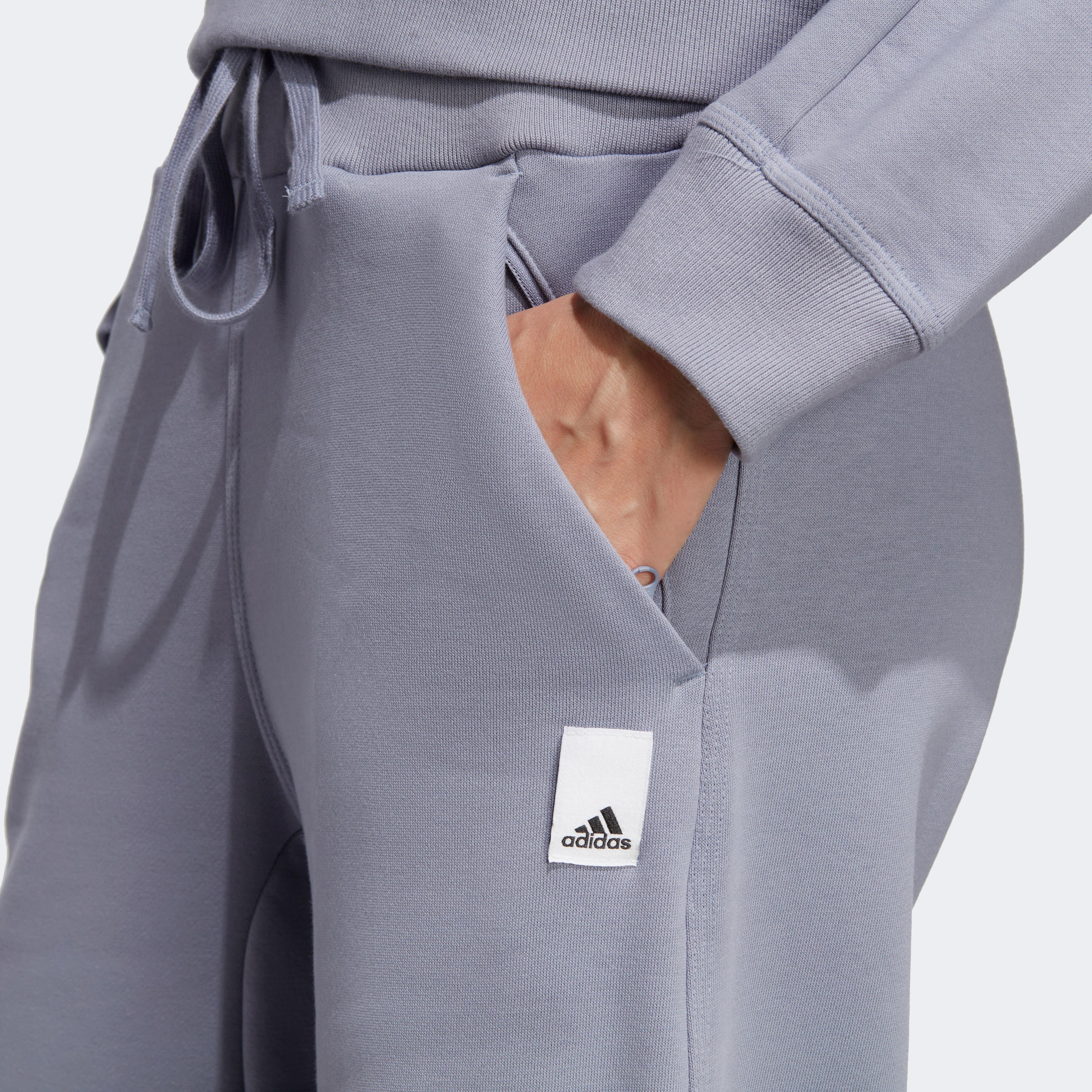 adidas Lounge Fleece Wide Kadın Mavi Eşofman Altı