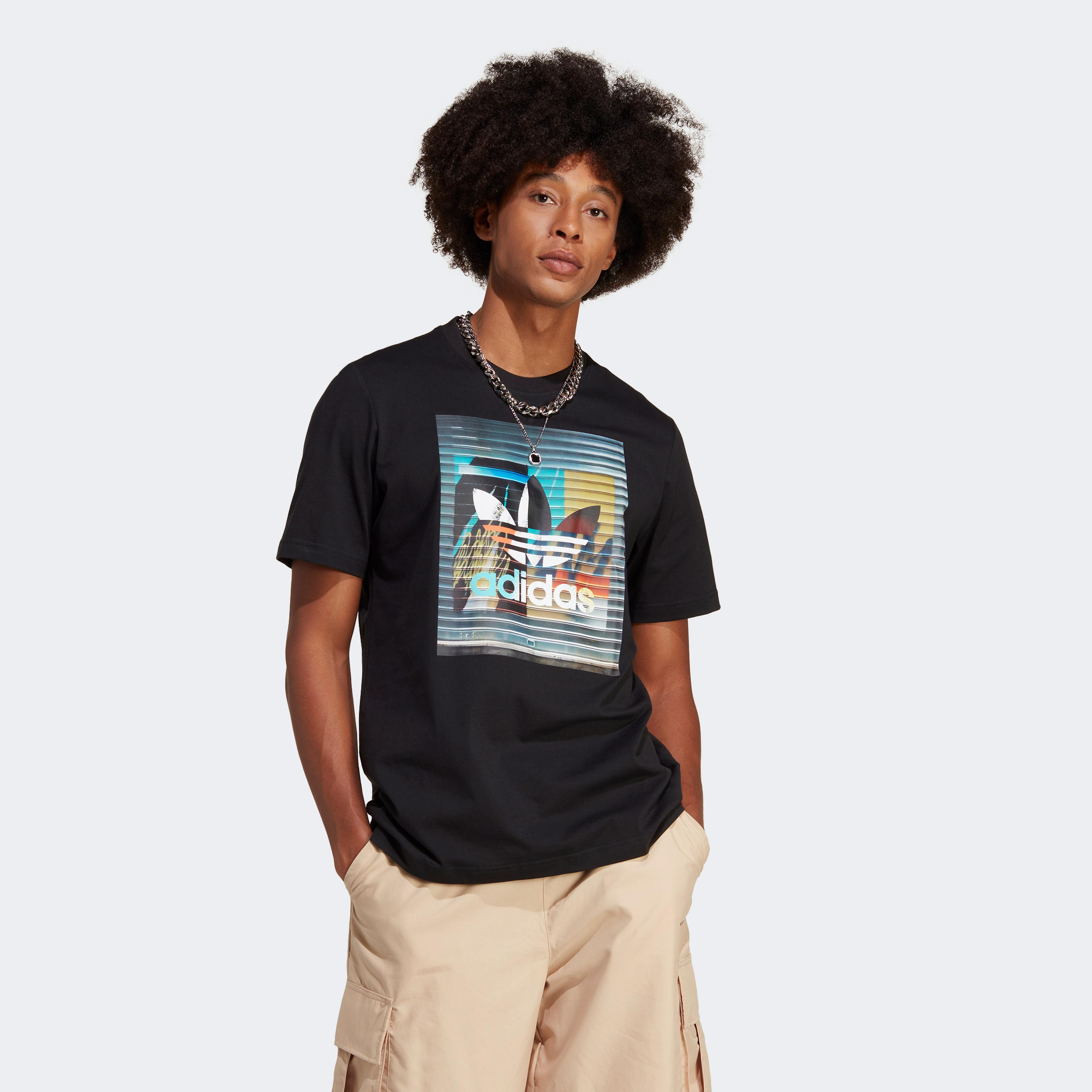 adidas Graphics off the Grid  Erkek Siyah T-Shirt