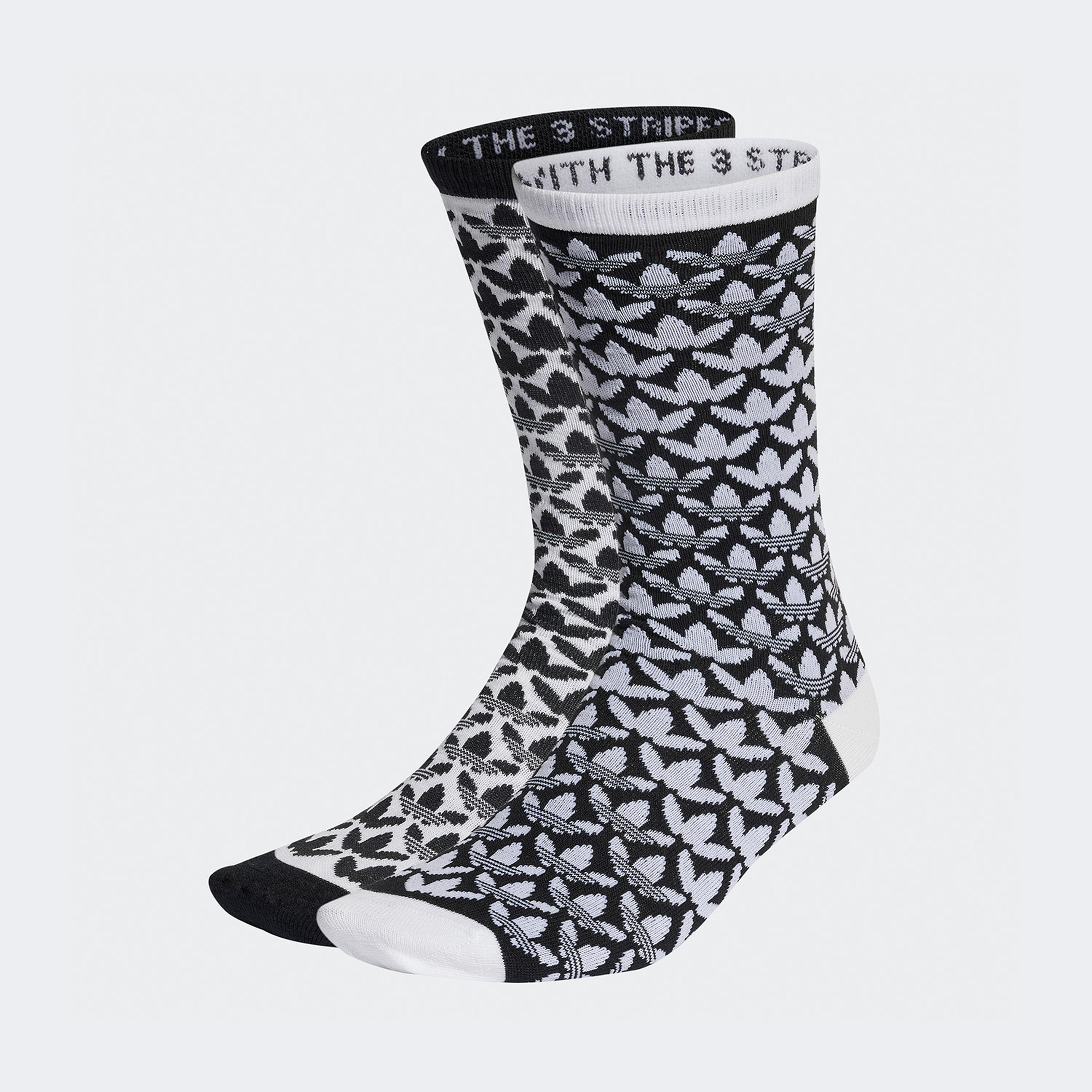 adidas Monogram Thin Crew 2'li Unisex Gri Çorap