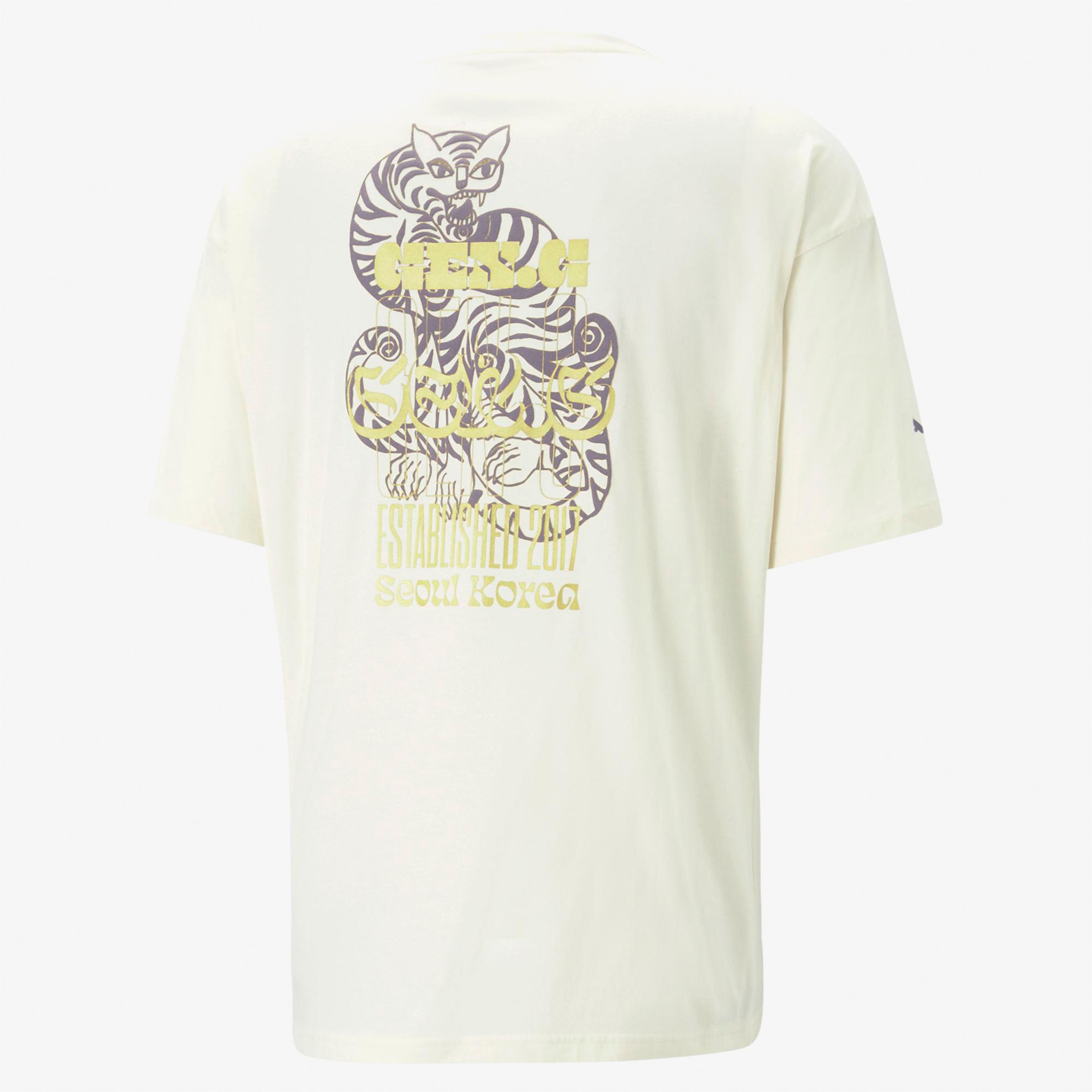 Puma Gen.G Logo Erkek Krem T-Shirt