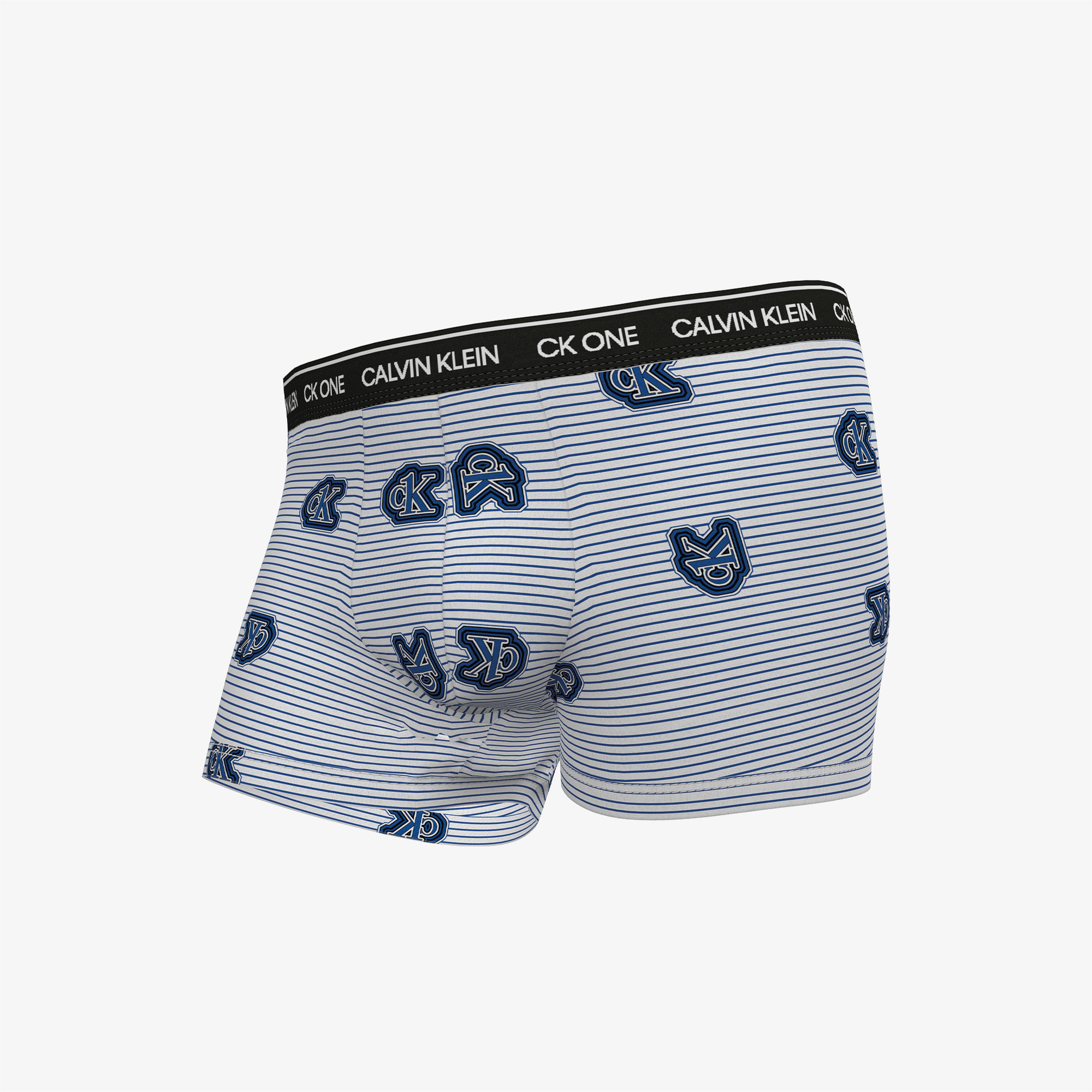 Calvin Klein One Cotton Logo Baskılı Erkek Mavi Boxer