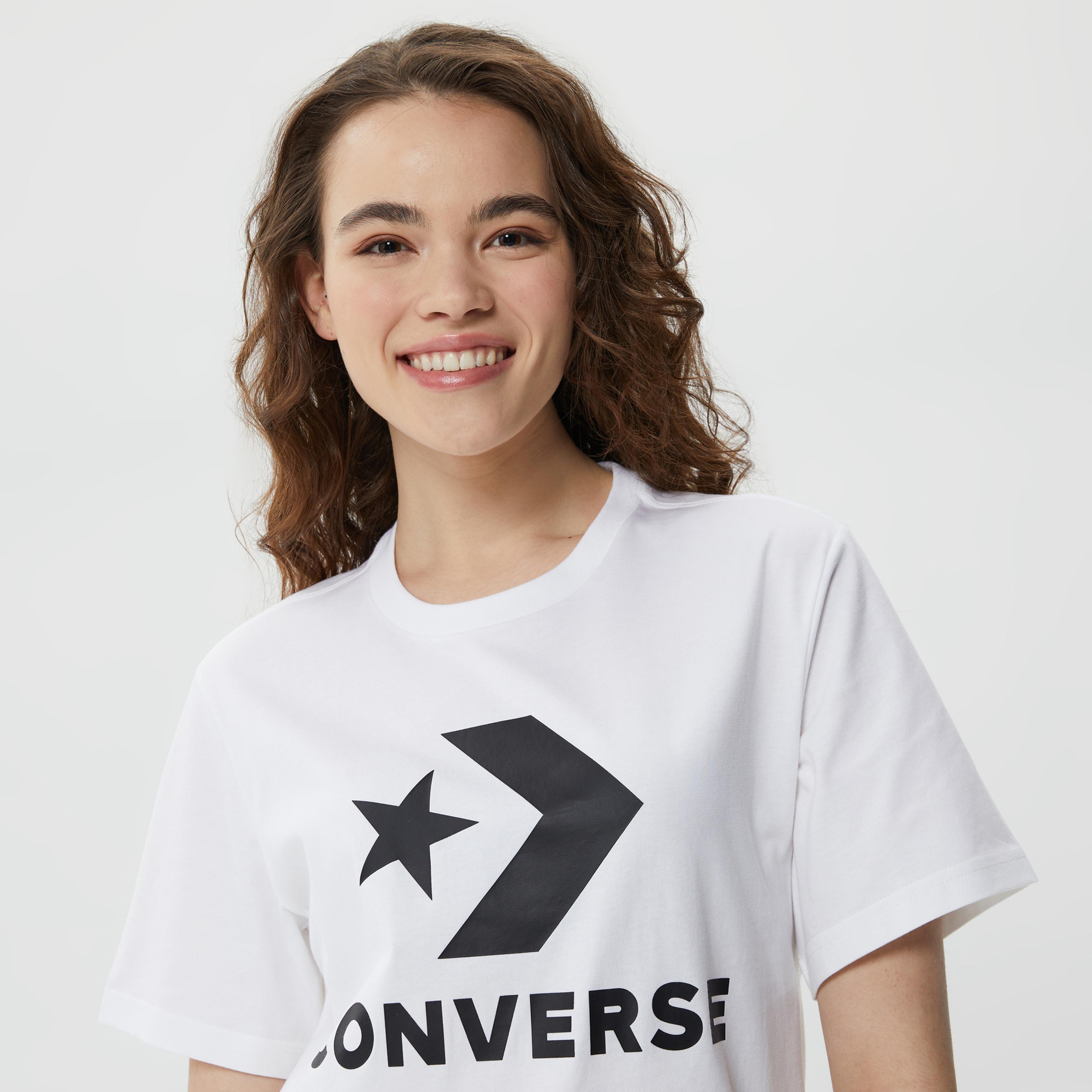 Converse Go-To Star Chevron Logo Unisex Beyaz T-Shirt