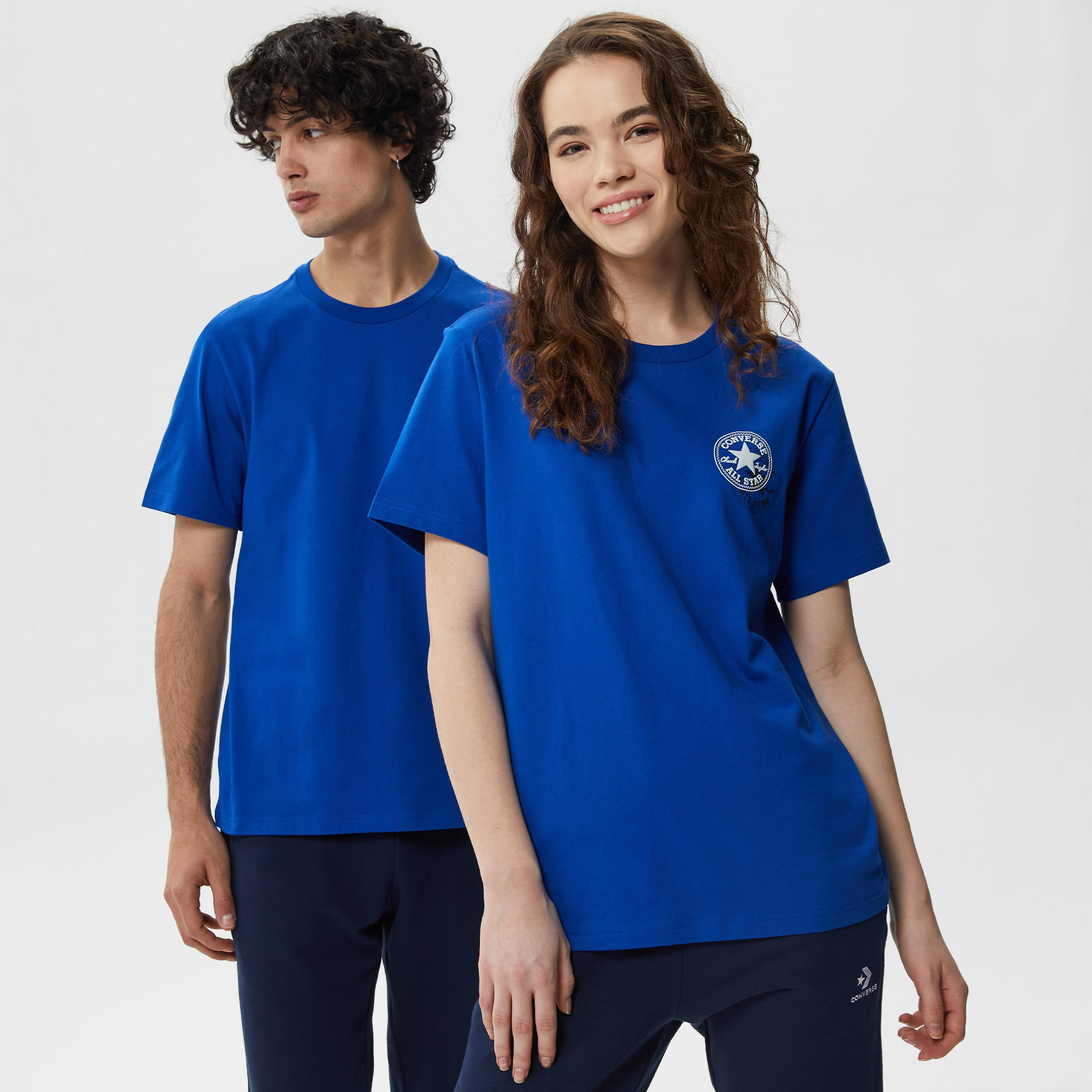 Converse Standard Fit Seasonal Chuck Patch Novelty Unisex Mavi T-Shirt