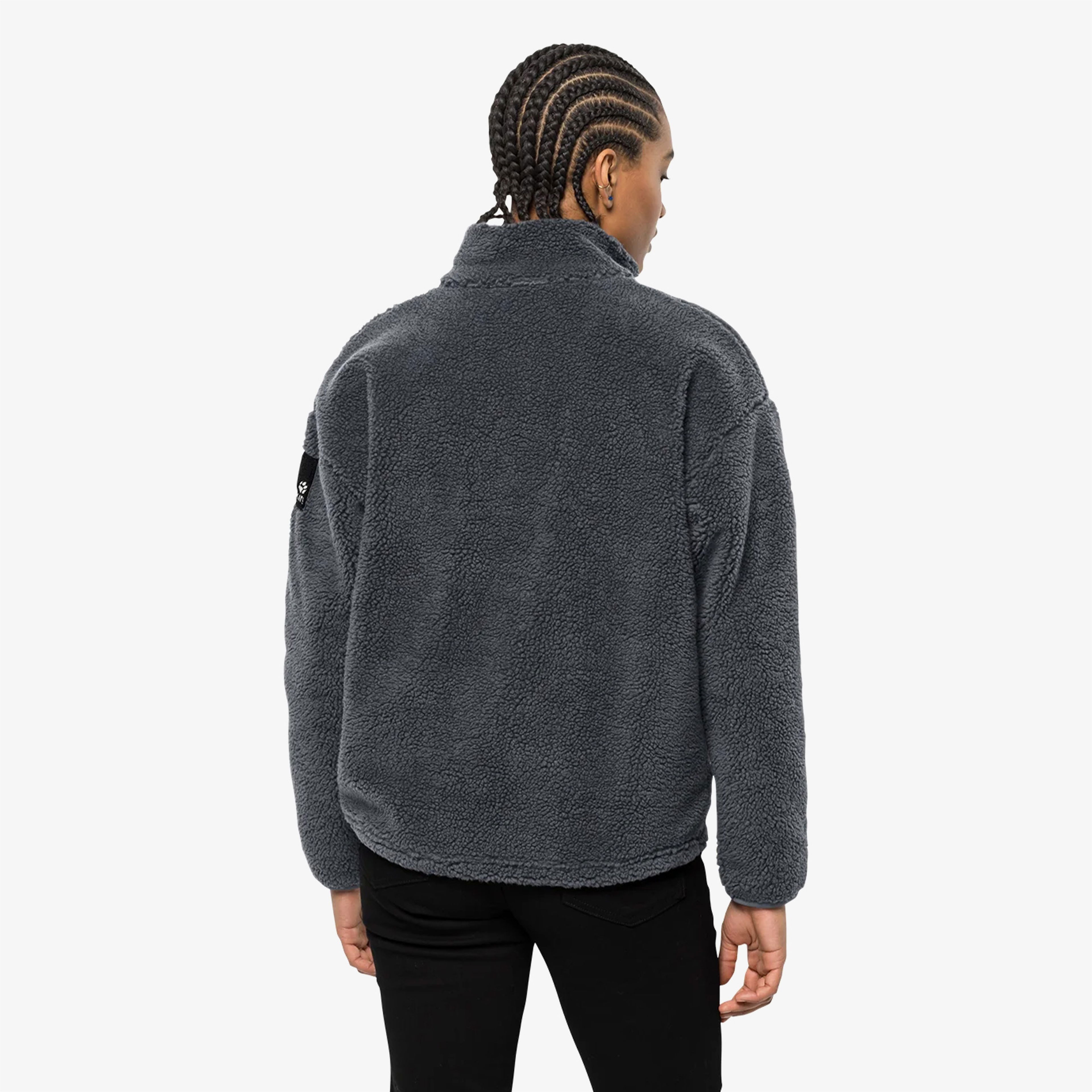Jack Wolfskin Pank Snap Kadın Siyah Sweatshirt