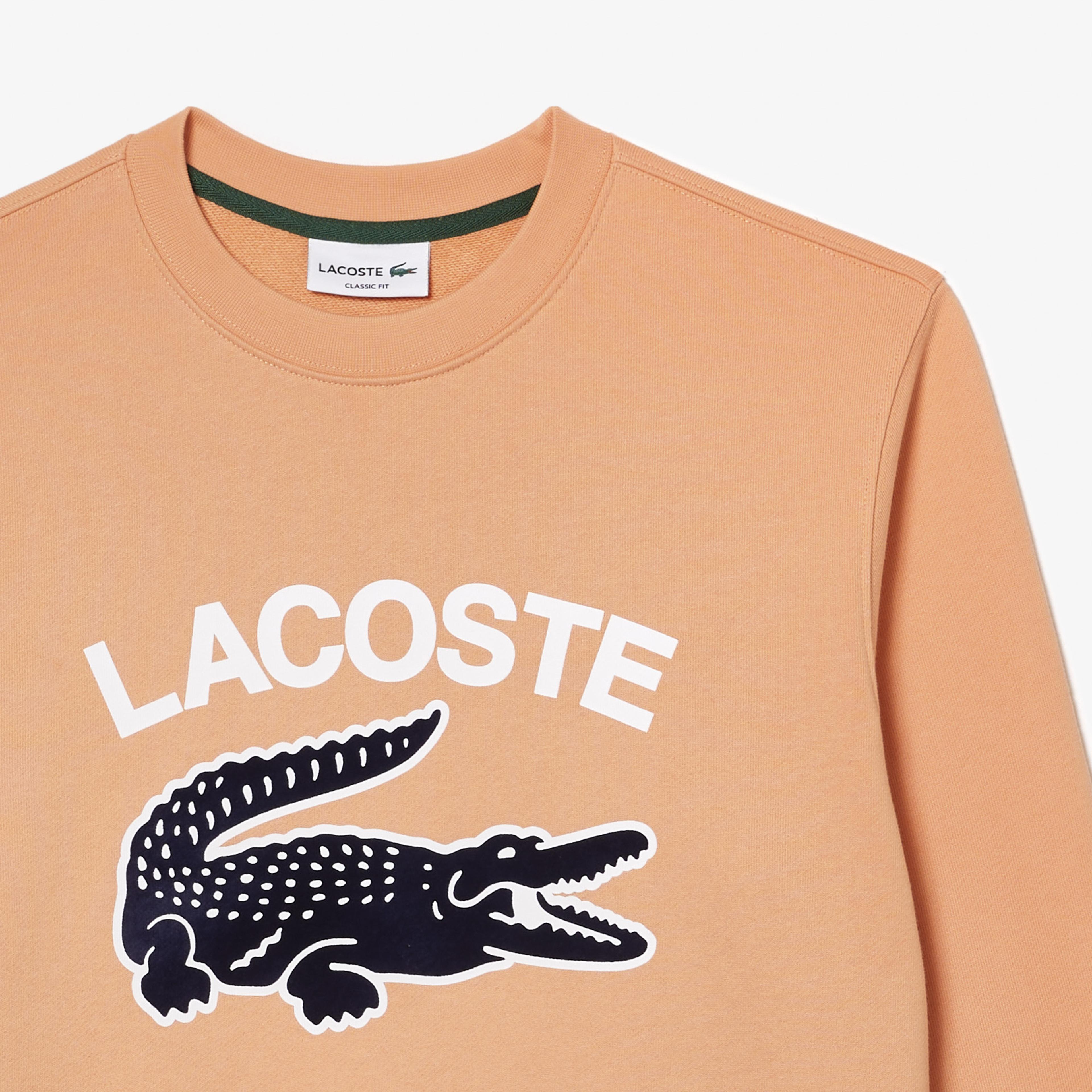 Lacoste Erkek Regular Fit Bisiklet Yaka Baskılı Turuncu Sweatshirt