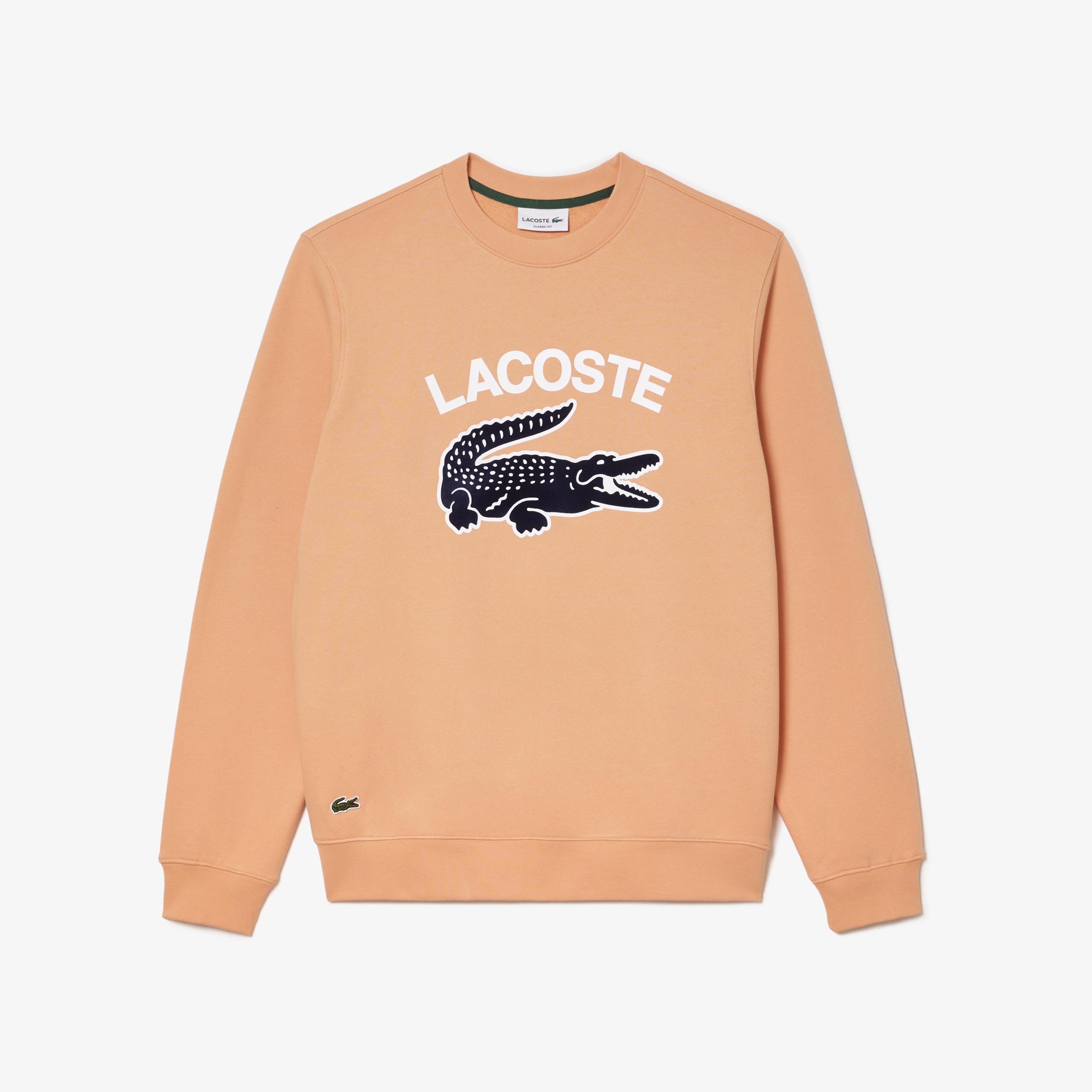 Lacoste Erkek Regular Fit Bisiklet Yaka Baskılı Turuncu Sweatshirt