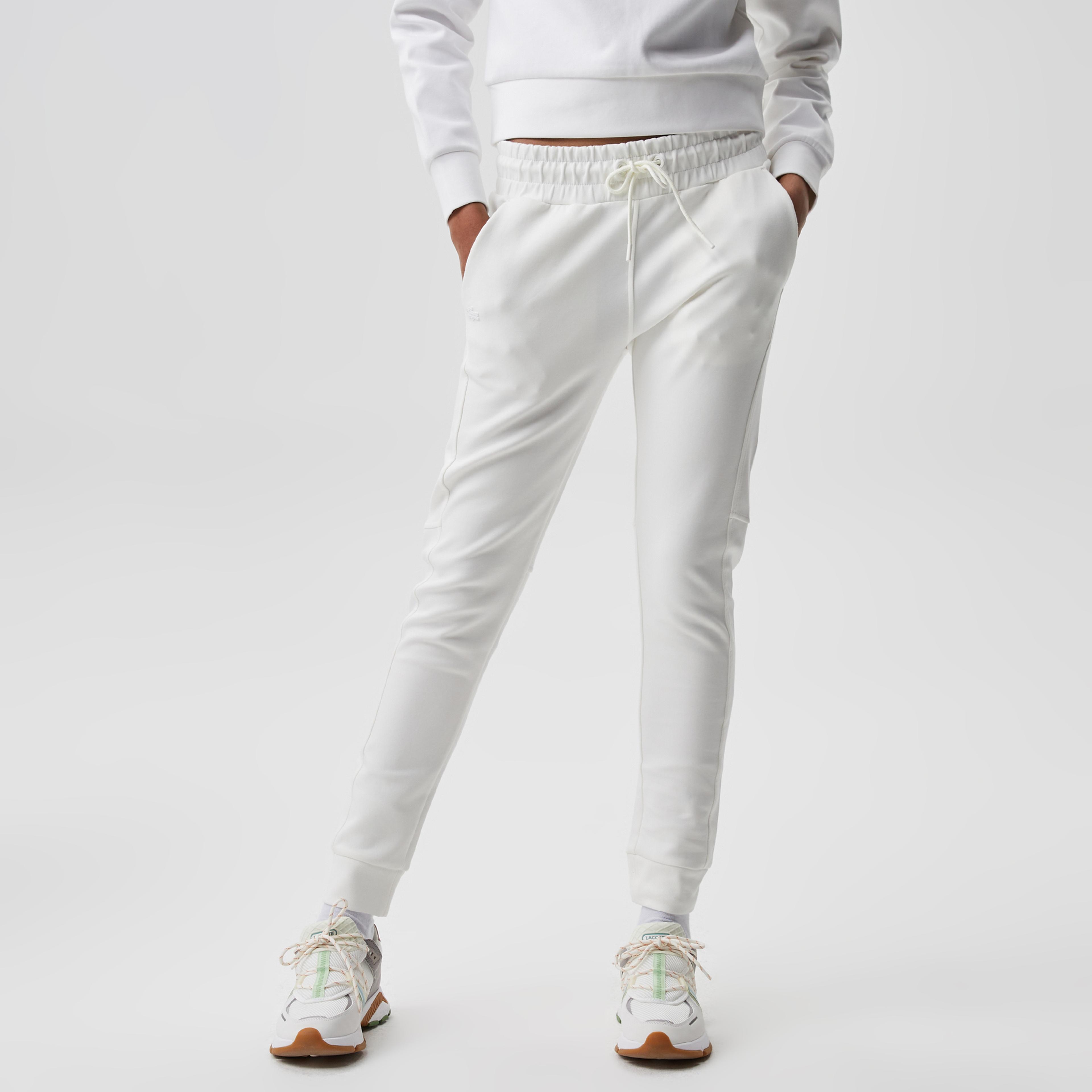 Lacoste Kadın Slim Fit Beyaz Eşofman Altı