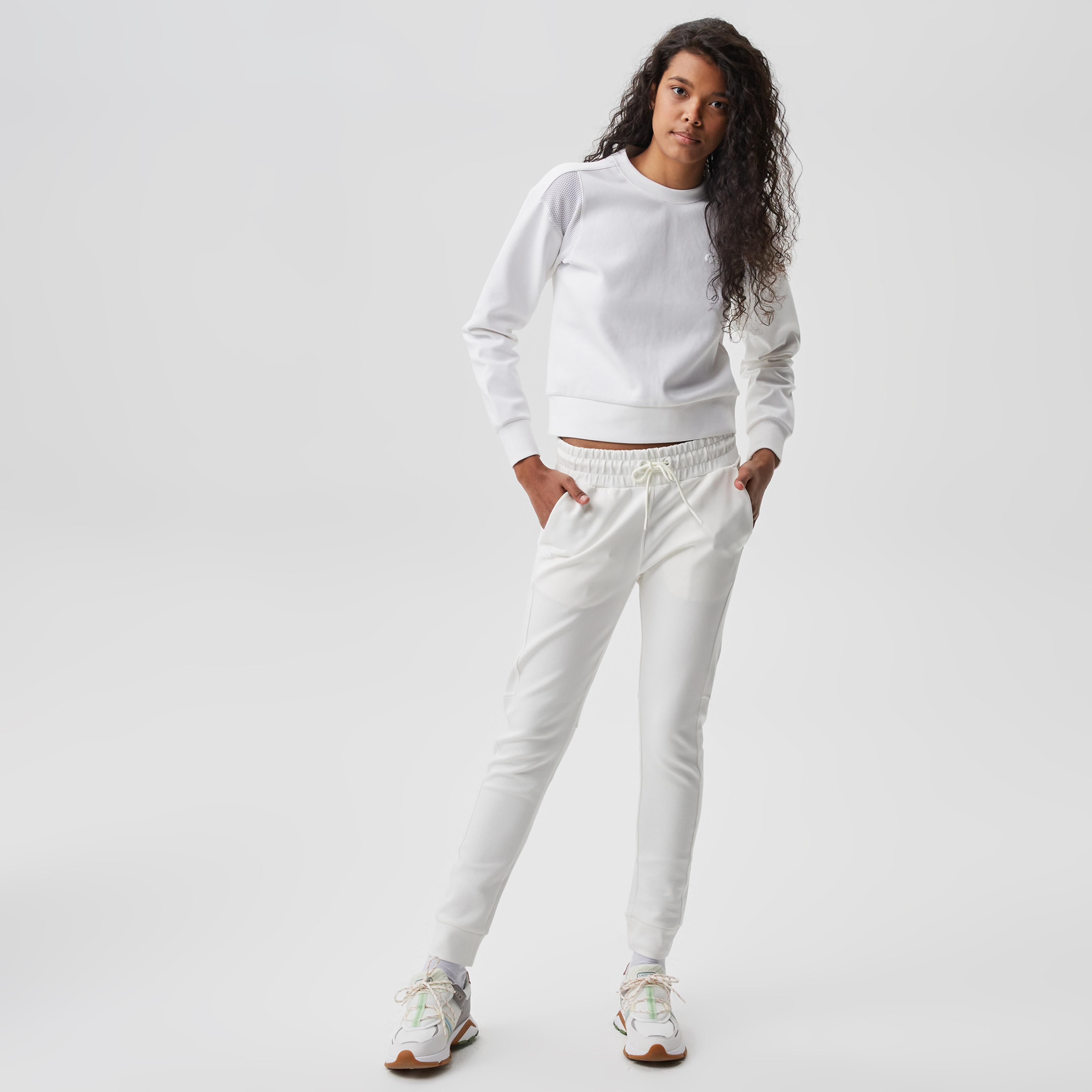 Lacoste Kadın Slim Fit Beyaz Eşofman Altı
