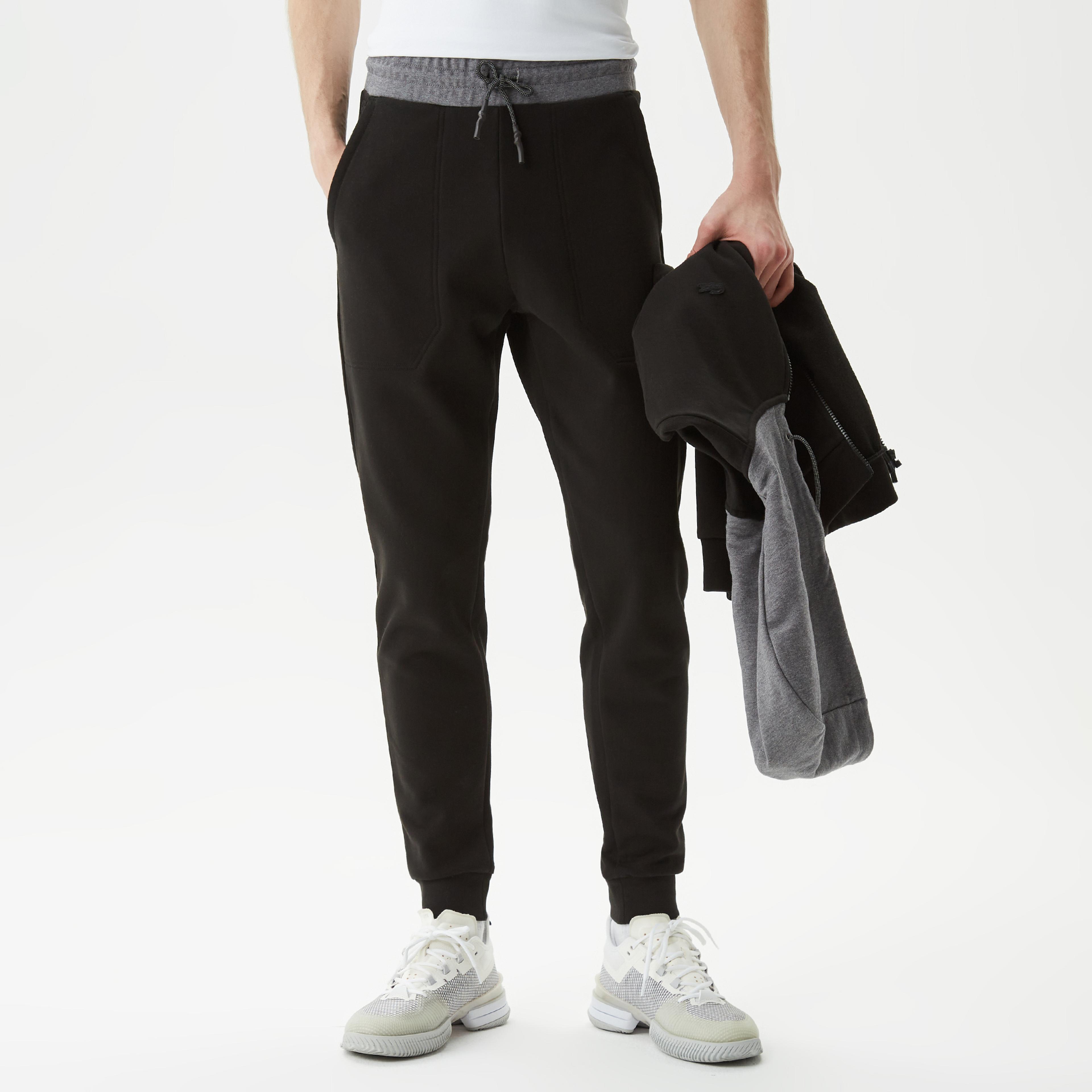 Lacoste Erkek Regular Fit Renk Bloklu Siyah Eşofman Altı