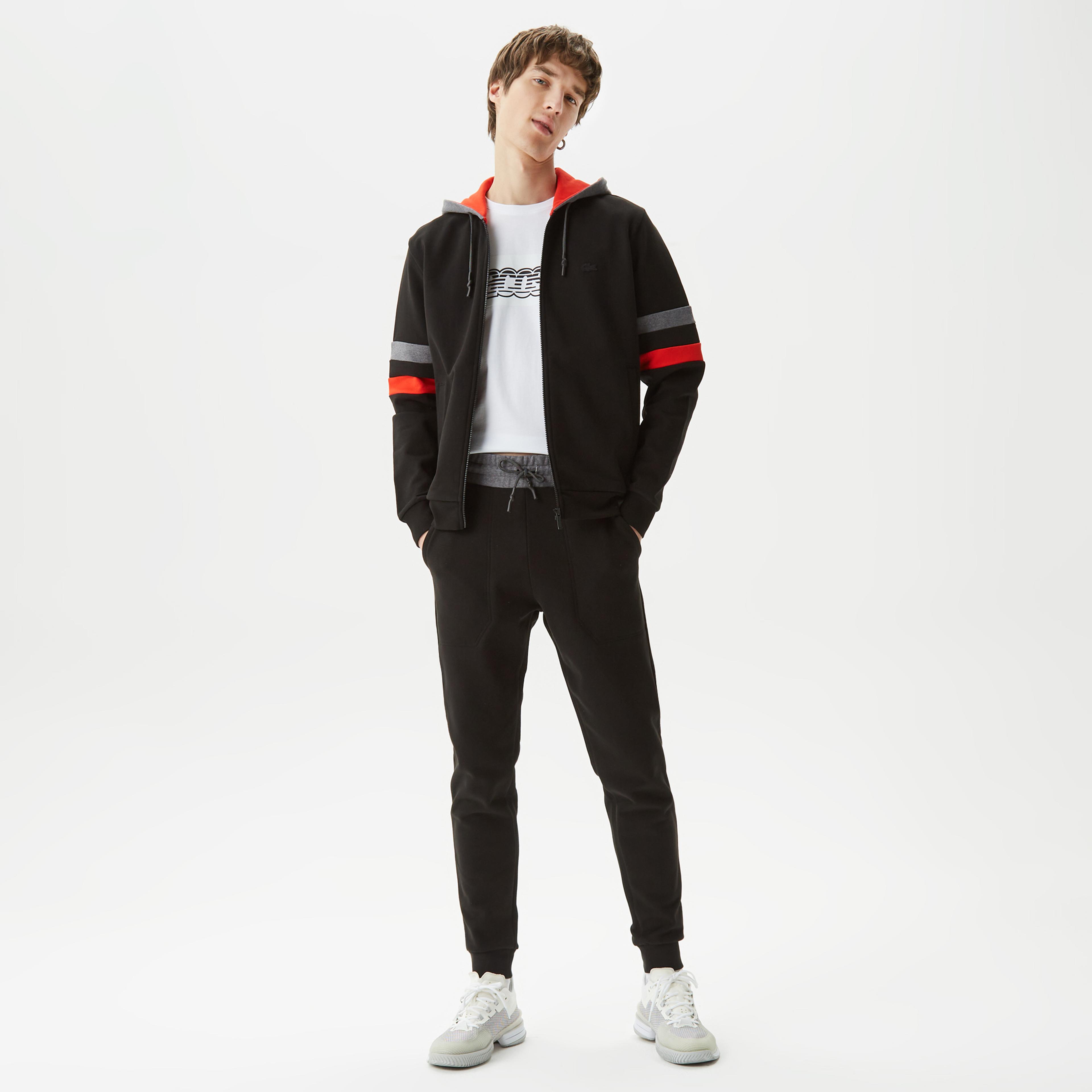 Lacoste Erkek Regular Fit Renk Bloklu Siyah Eşofman Altı