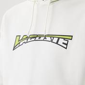 Lacoste Erkek Relaxed Fit Kapüşonlu Baskılı Beyaz Sweatshirt