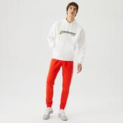 Lacoste Erkek Relaxed Fit Kapüşonlu Baskılı Beyaz Sweatshirt