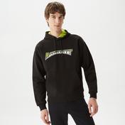 Lacoste Erkek Relaxed Fit Kapüşonlu Baskılı Siyah Sweatshirt