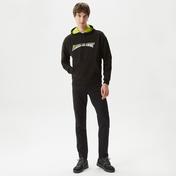 Lacoste Erkek Relaxed Fit Kapüşonlu Baskılı Siyah Sweatshirt