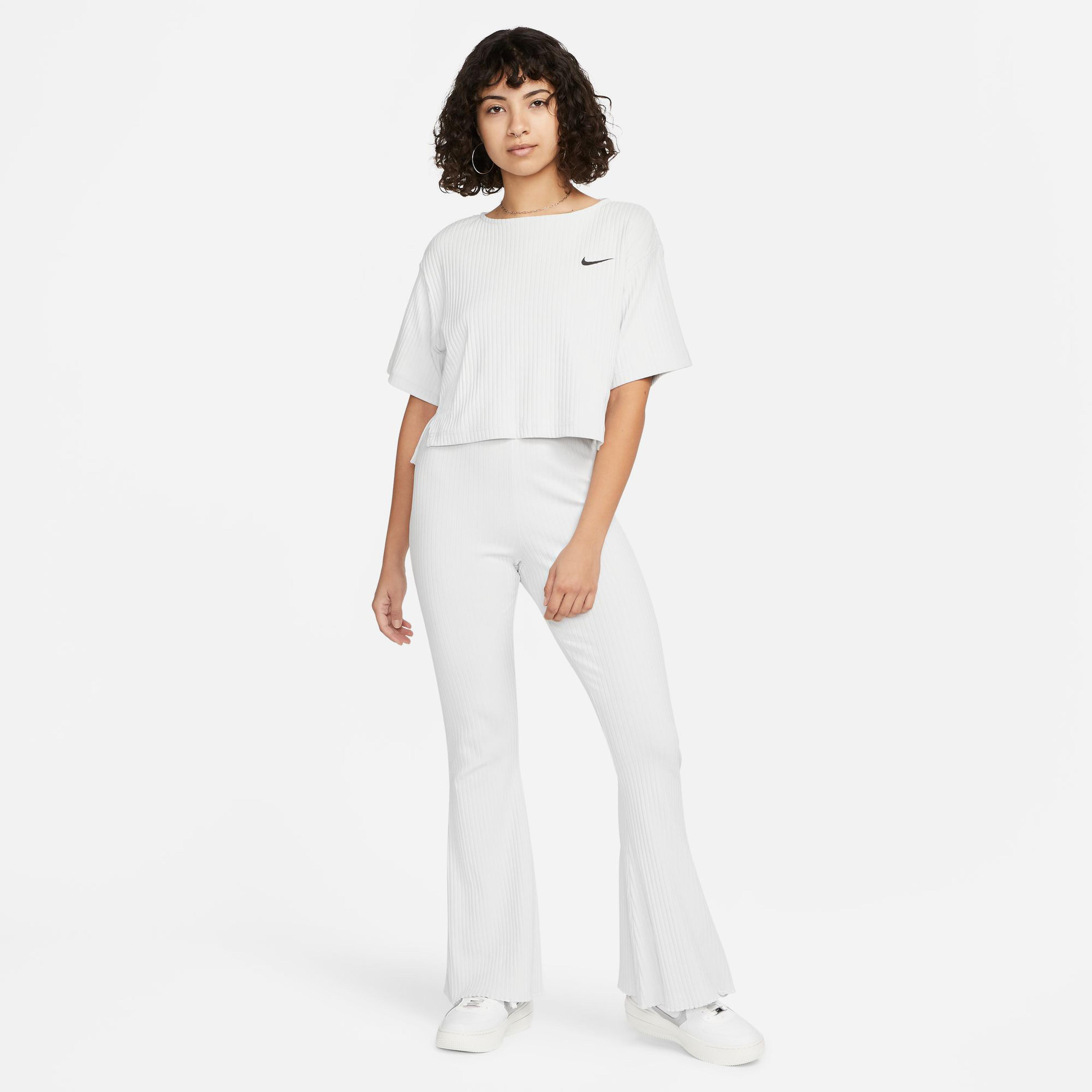 Nike Sportswear Rib Jersey Top Kadın Gri T-Shirt