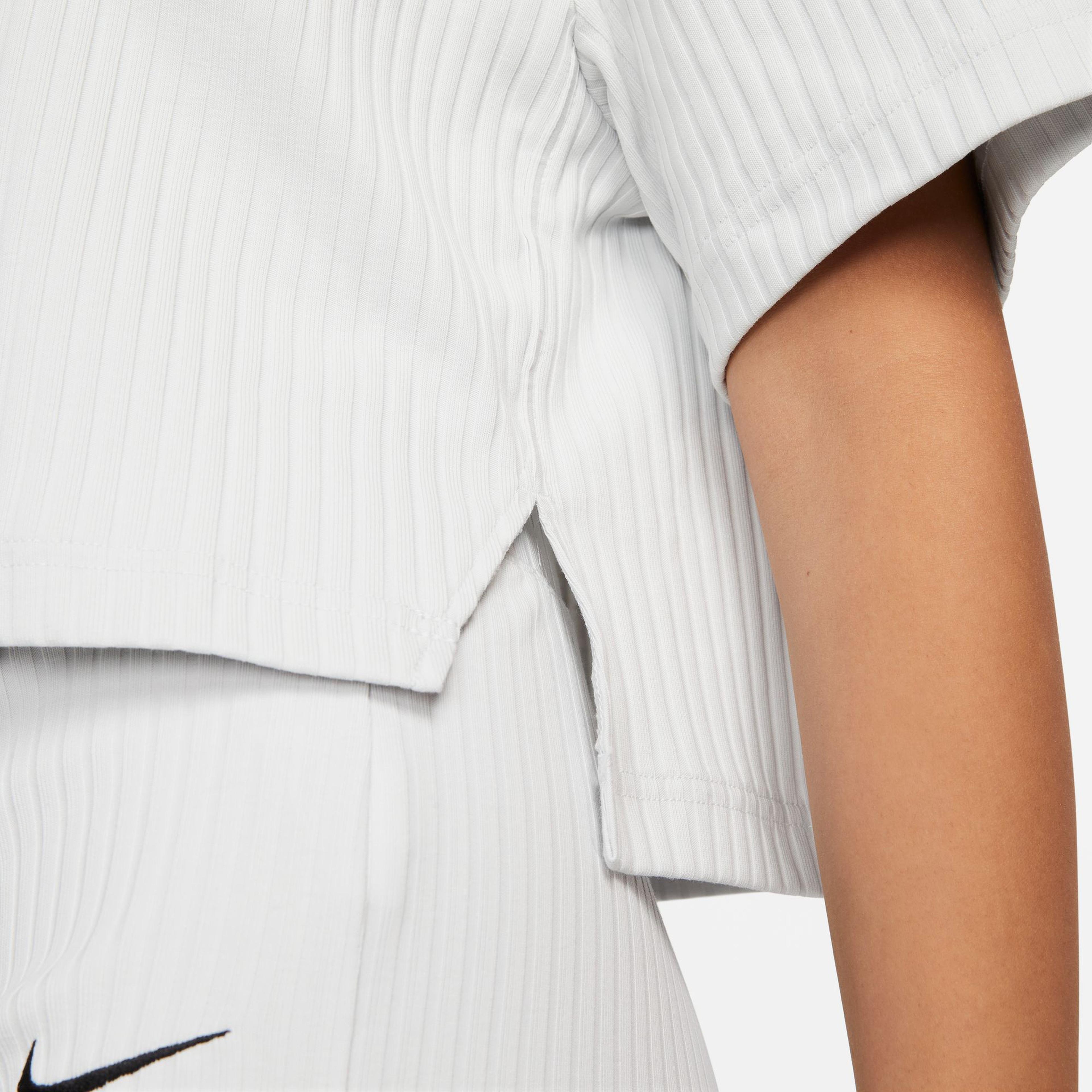 Nike Sportswear Rib Jersey Top Kadın Gri T-Shirt