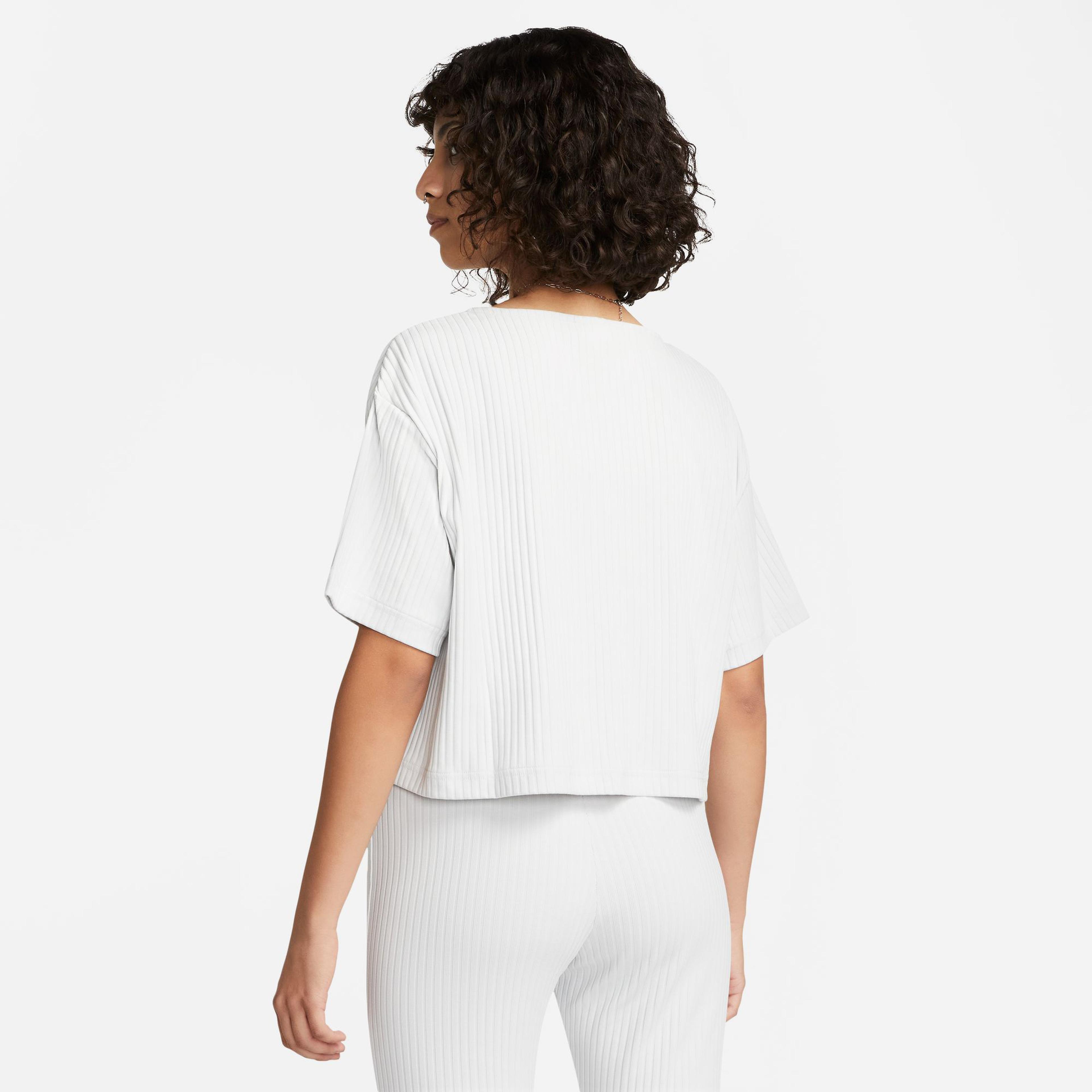 Nike Sportswear Rib Jersey Top Kadın Gri T-Shirt