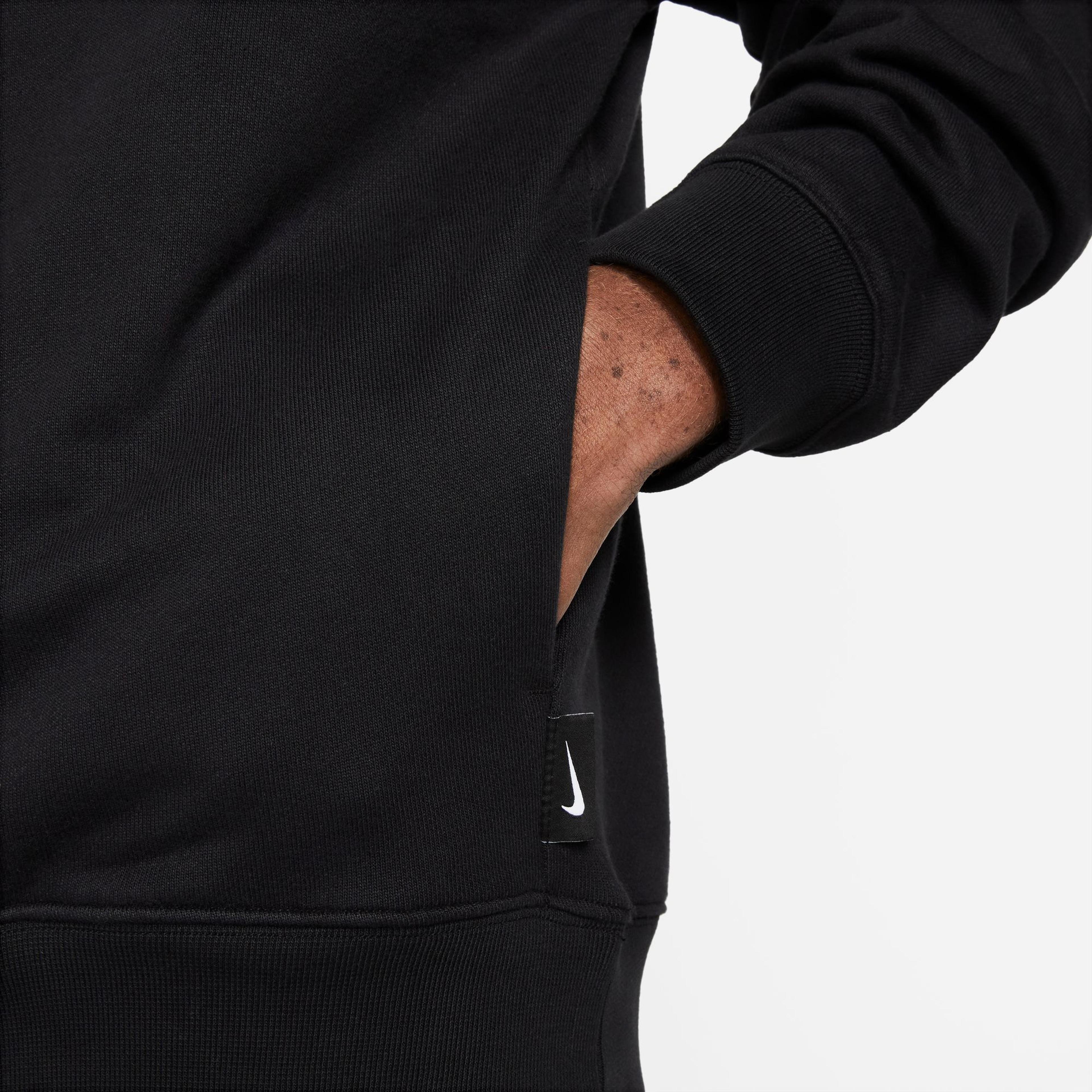 Nike Swoosh Fleece HZ Erkek Siyah Hoodie