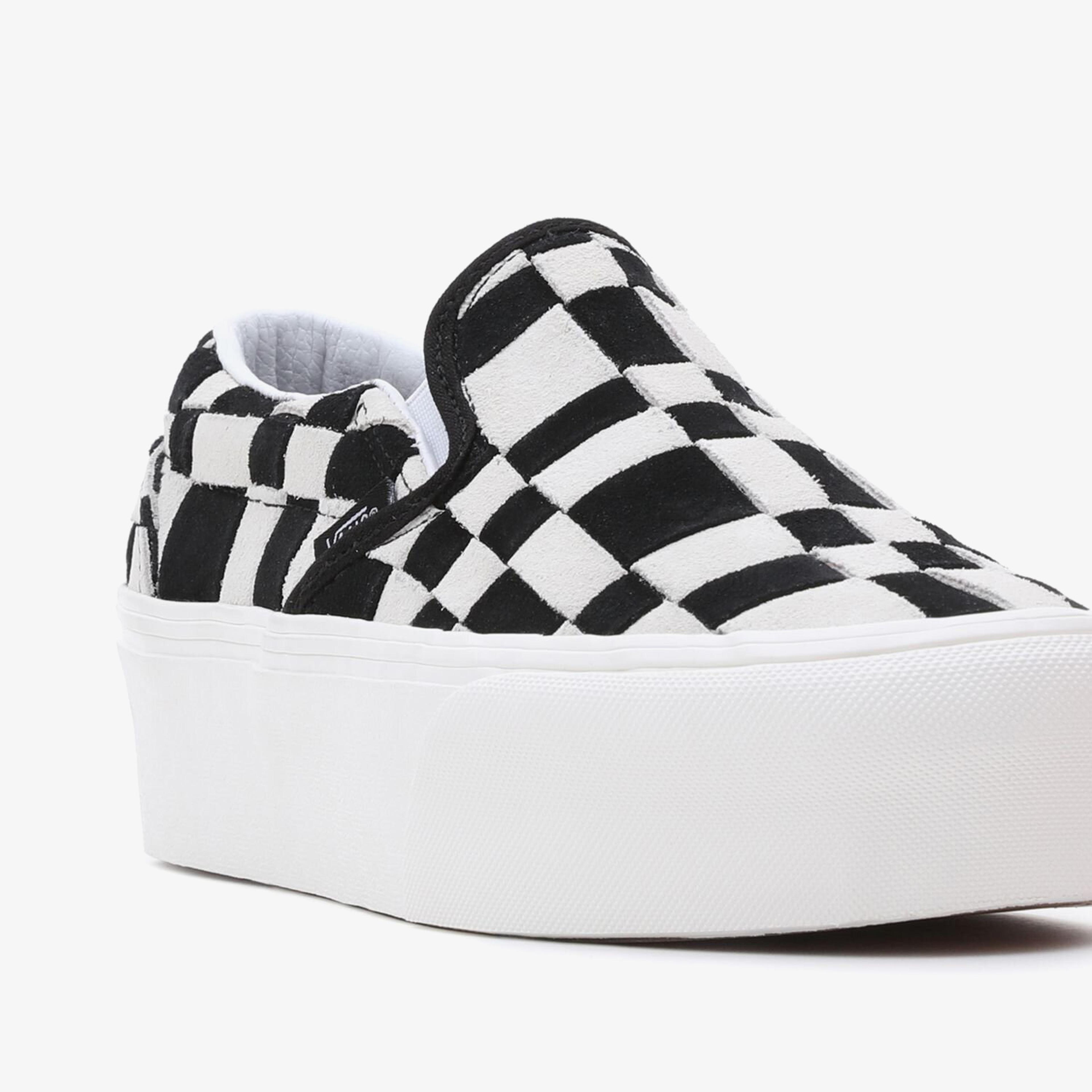 Vans Ua Classic Slip-On Stackform Platform Kadın Siyah/Beyaz Sneaker