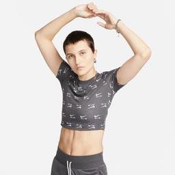 Nike Sportswear Air Slim Crp Kadın Gri T-Shirt