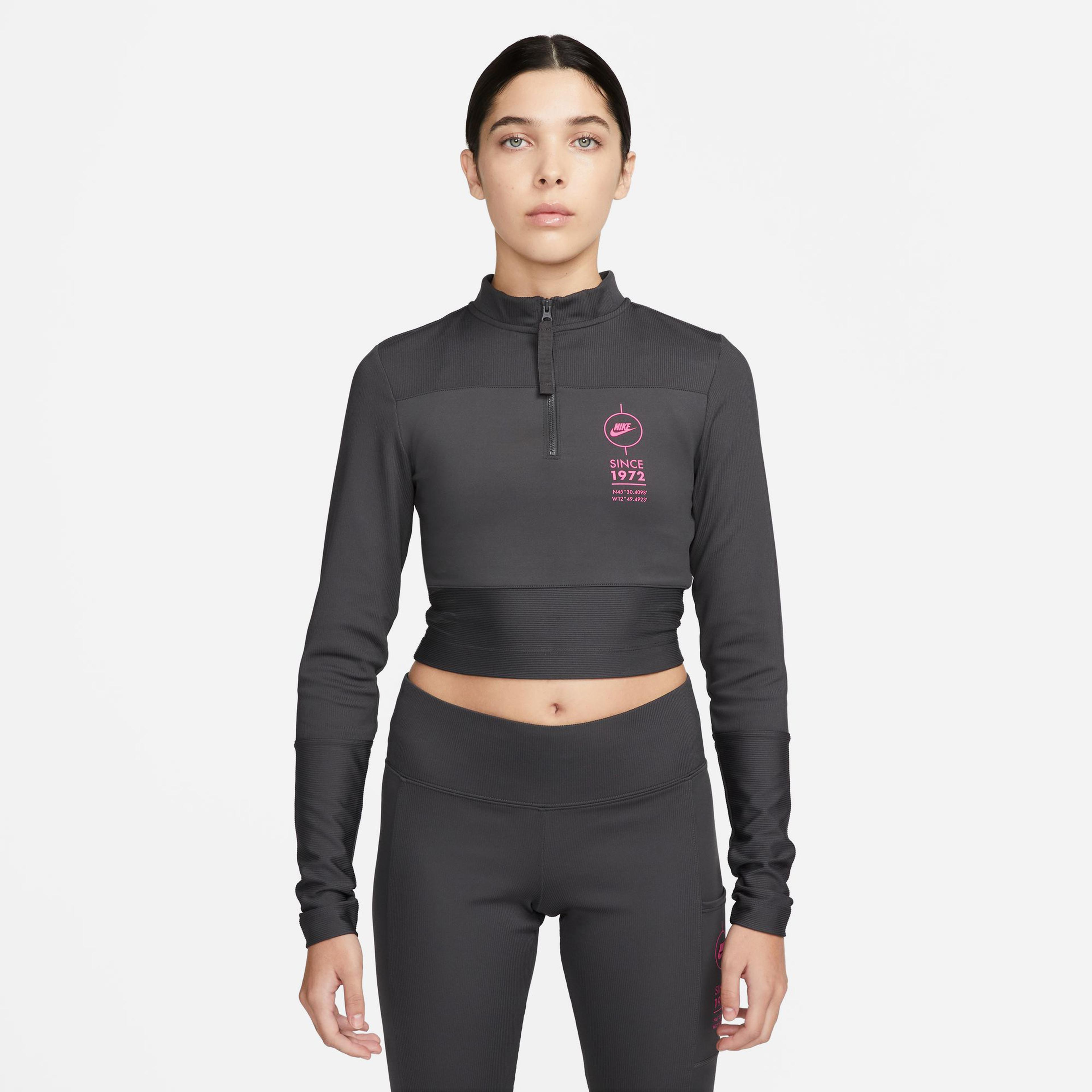 Nike Sportswear Top Rib Kadın Gri T-Shirt