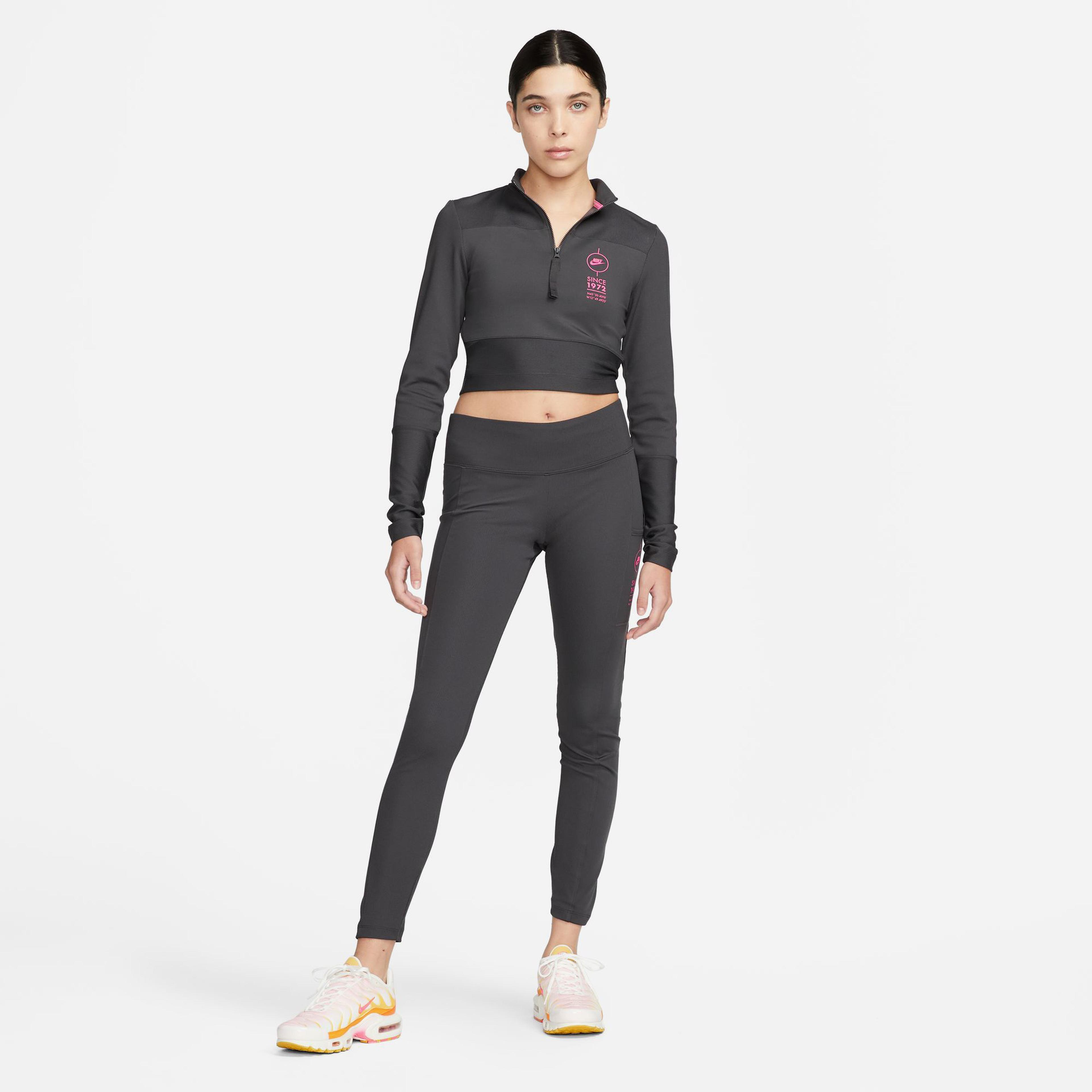 Nike Sportswear Top Rib Kadın Gri T-Shirt