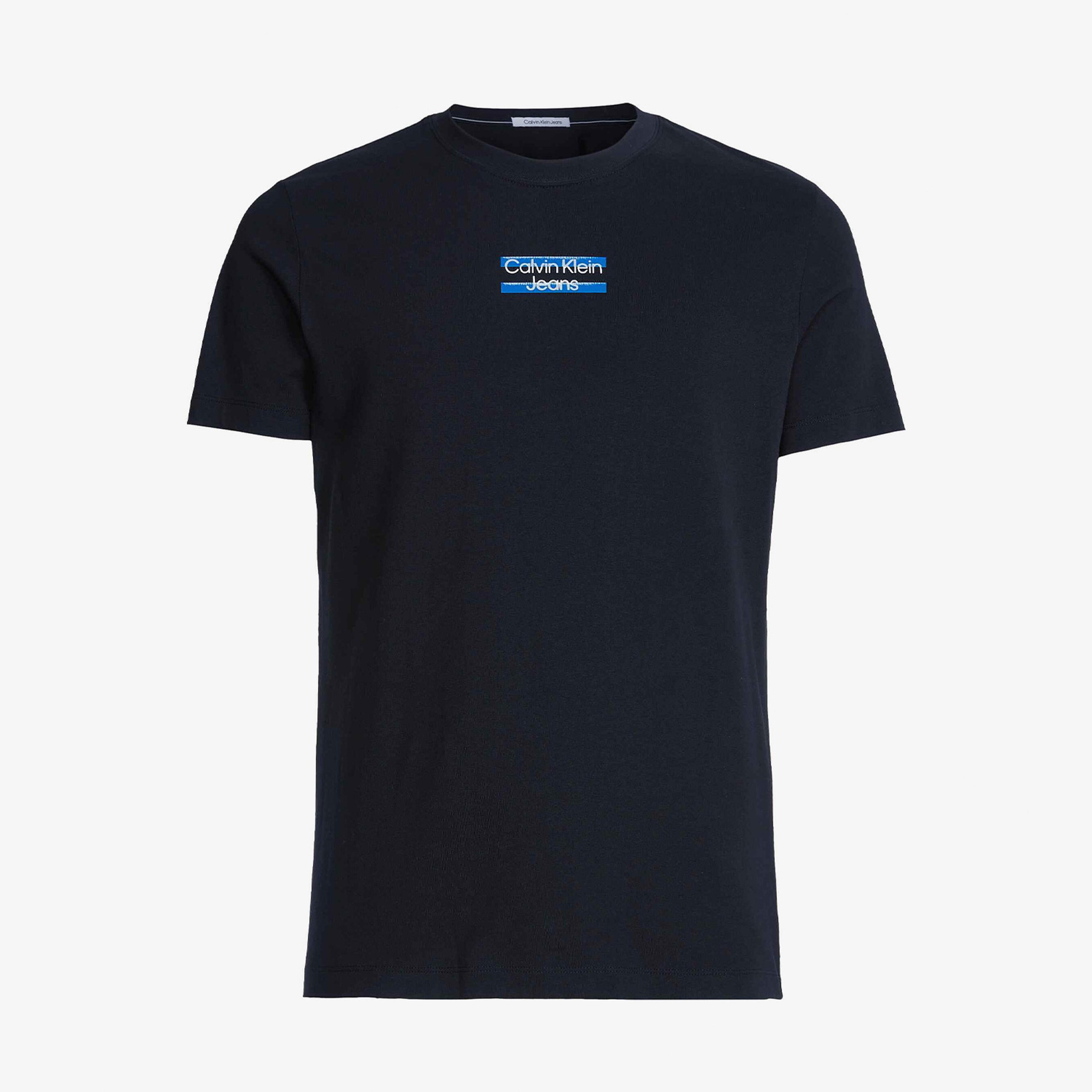 Calvin Klein Jeans Transparent Stripe Logo Erkek Siyah T-Shirt