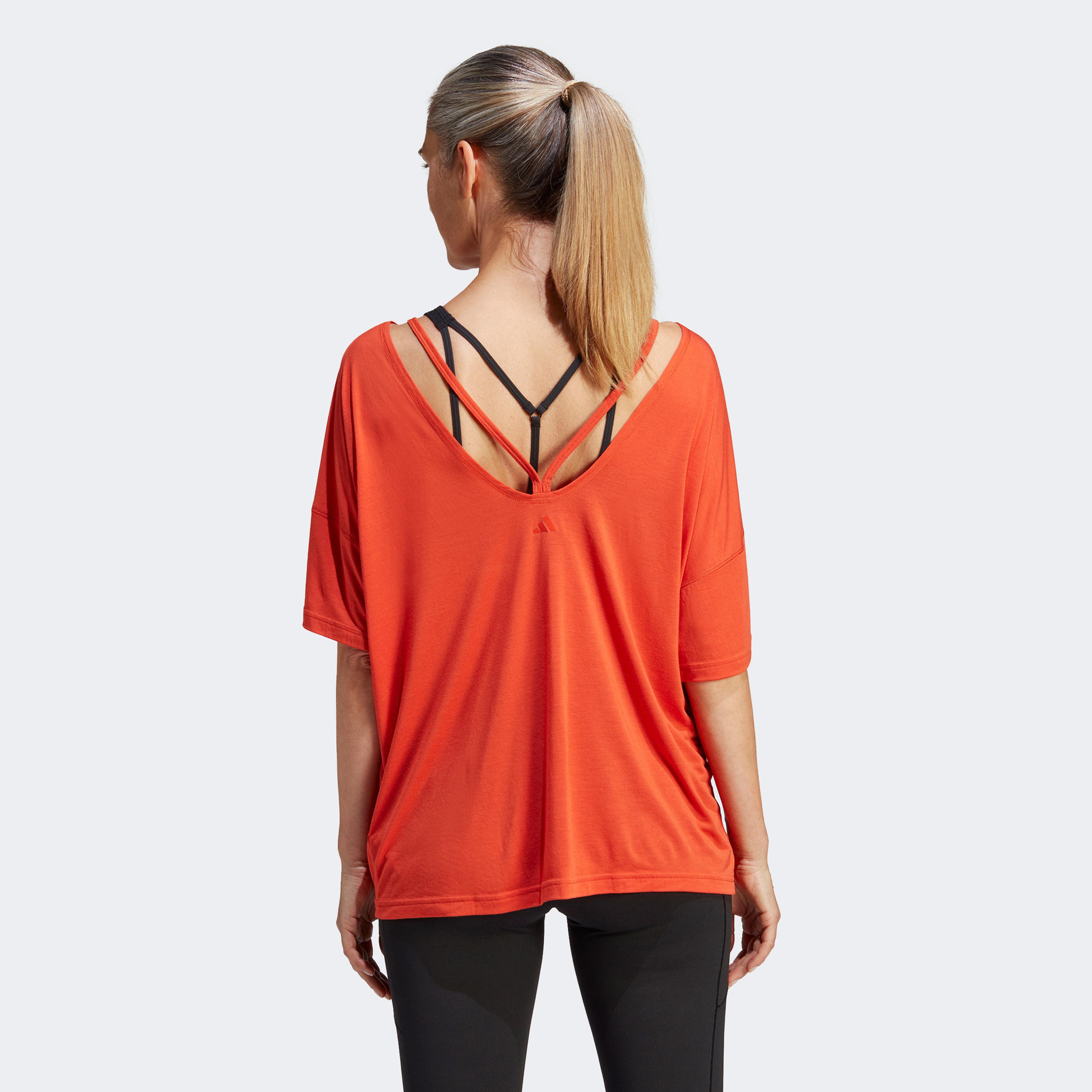 adidas Yoga Studio Oversized  Kadın Kırmızı T-Shirt