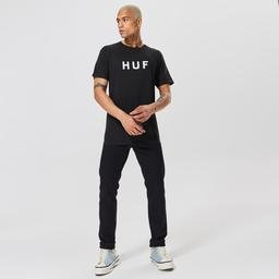 HUF Essentials Logo Erkek Siyah T-Shirt