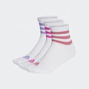 adidas 3-Stripes Sportswear Yastıklamalı Yarım Bilekli  3 Çift Unisex Beyaz Çorap