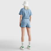 Tommy Jeans Badge Denim Playsuit Kadın Lacivert Tulum