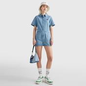 Tommy Jeans Badge Denim Playsuit Kadın Lacivert Tulum