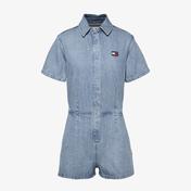 Tommy Jeans Badge Denim Playsuit Kadın Lacivert Tulum
