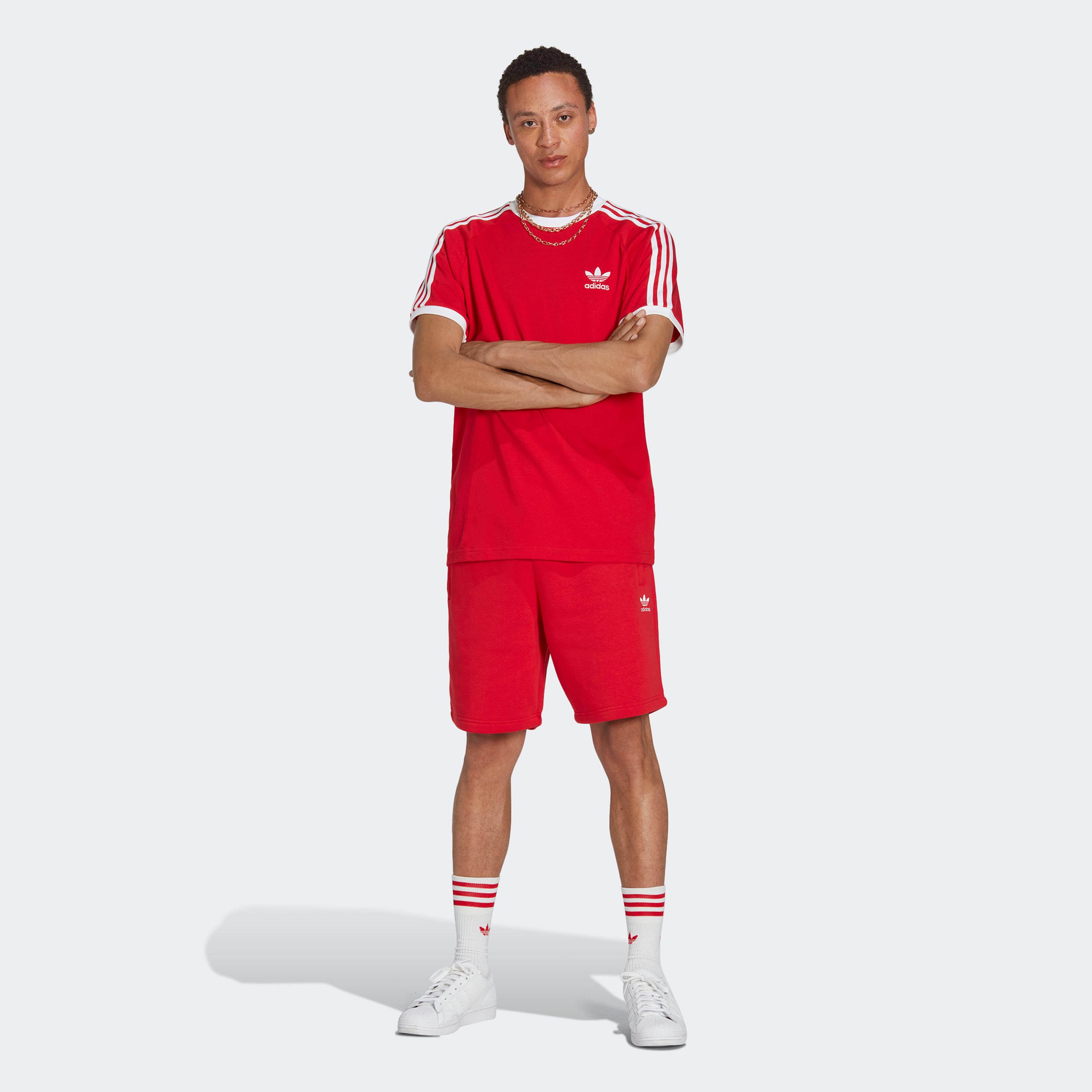 adidas Adicolor Classics 3 Stripes Erkek Kırmızı T-Shirt
