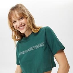 Soon To Be Announced Logo Unisex Yeşil Crop T-Shirt