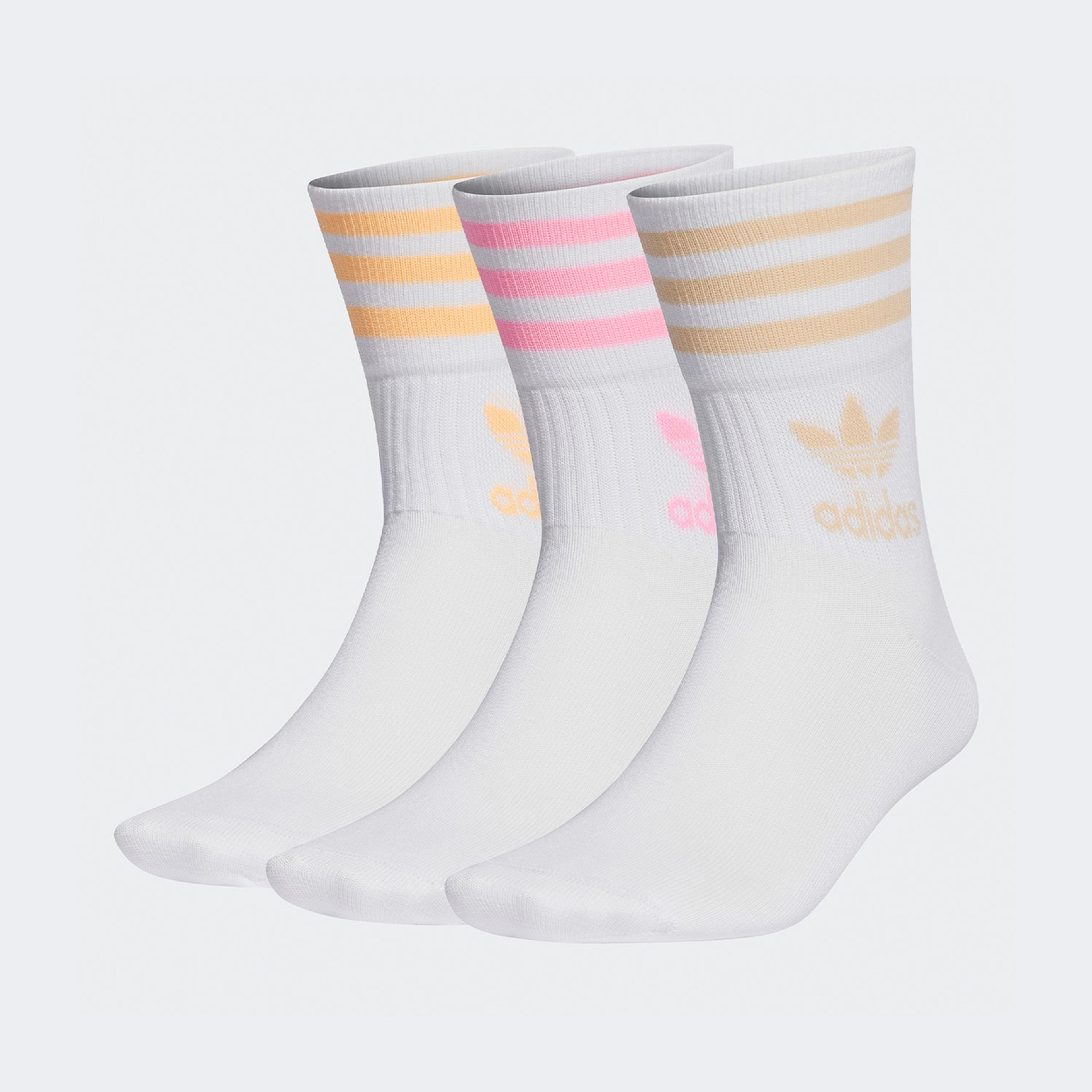 adidas Mid Cut 3'lü Unisex Beyaz Çorap
