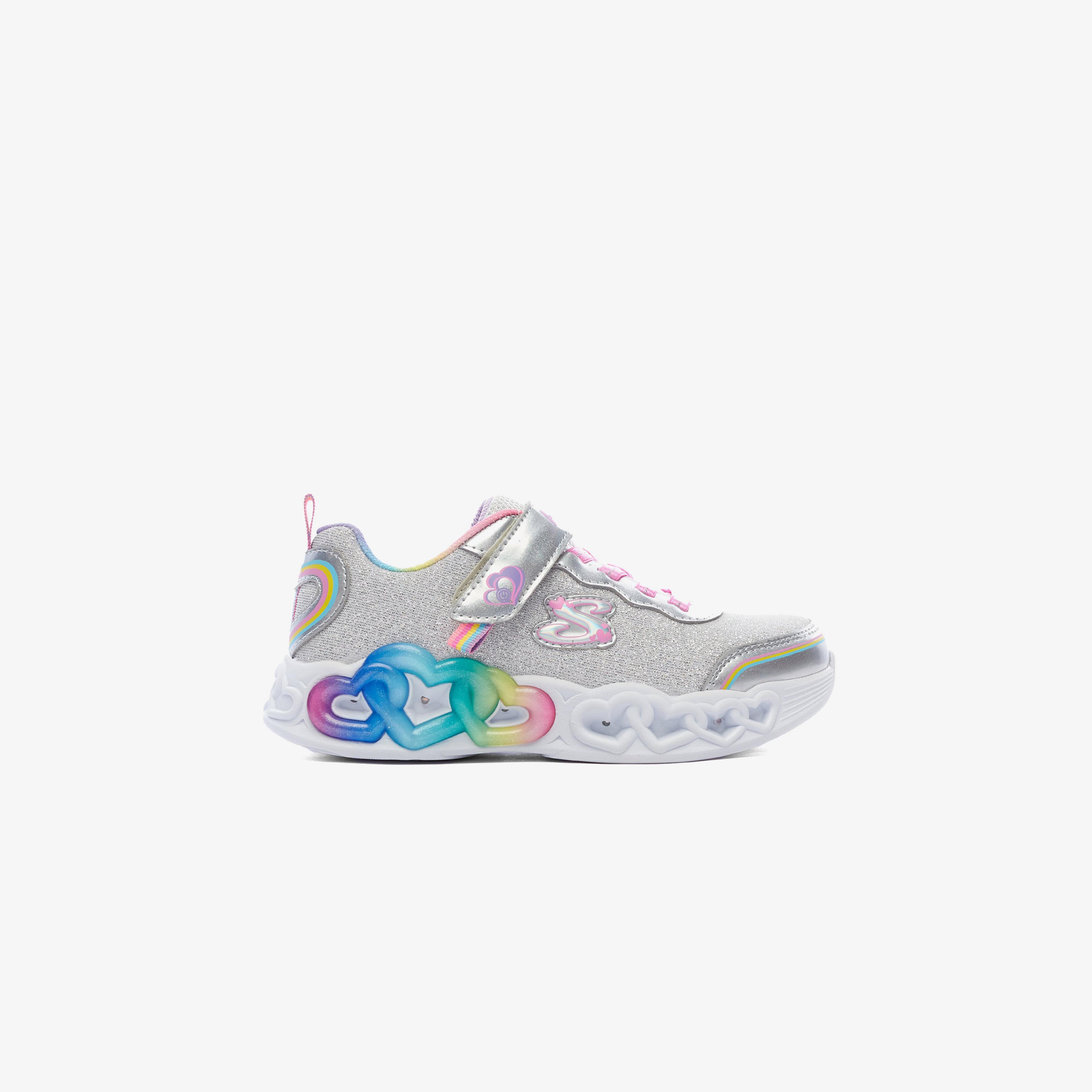 Skechers İnfinite Heart Lights Çocuk Gri Spor Ayakkabı