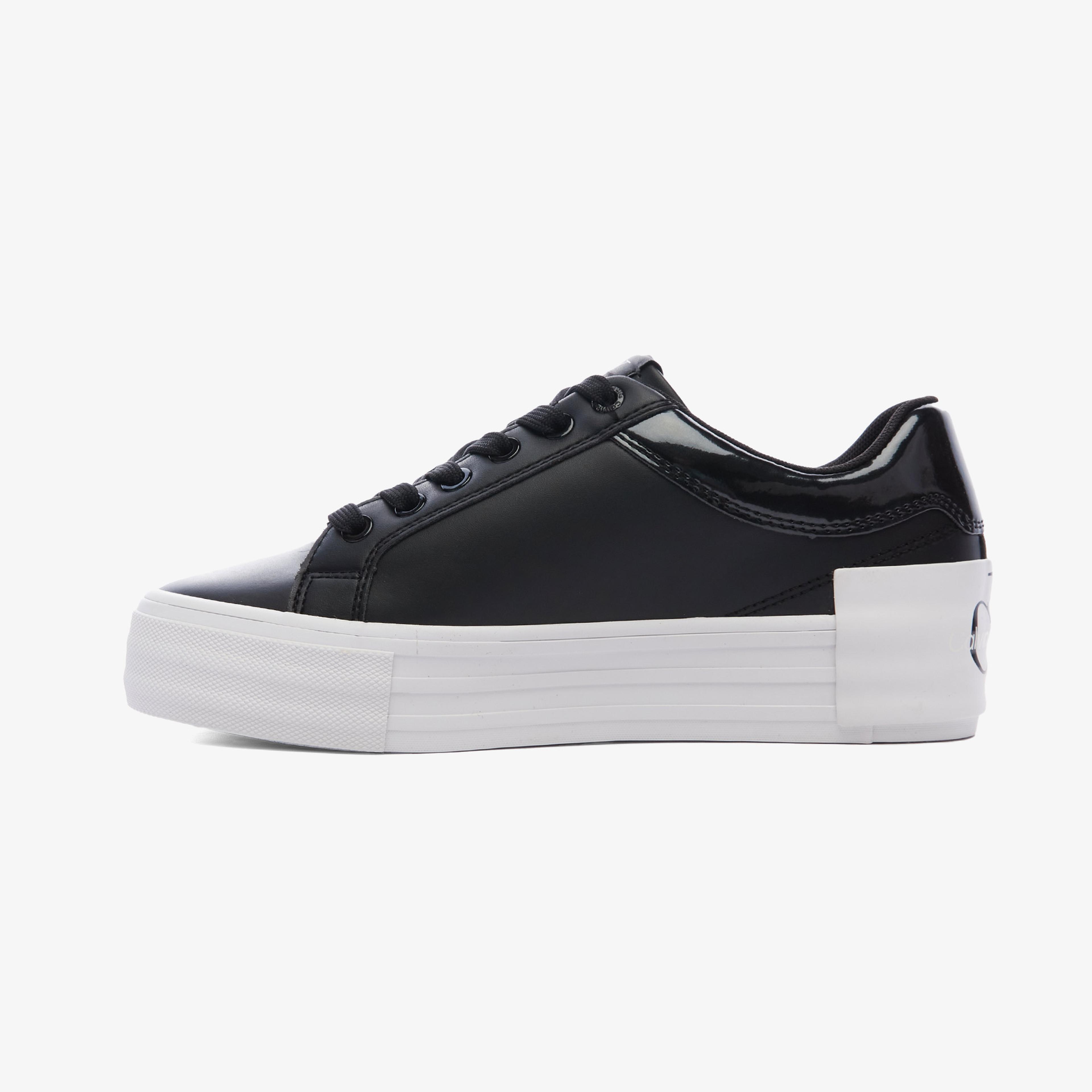 Calvin Klein Jeans Vulc Flatform Bold Leather-Glossy Kadın Siyah Sneaker