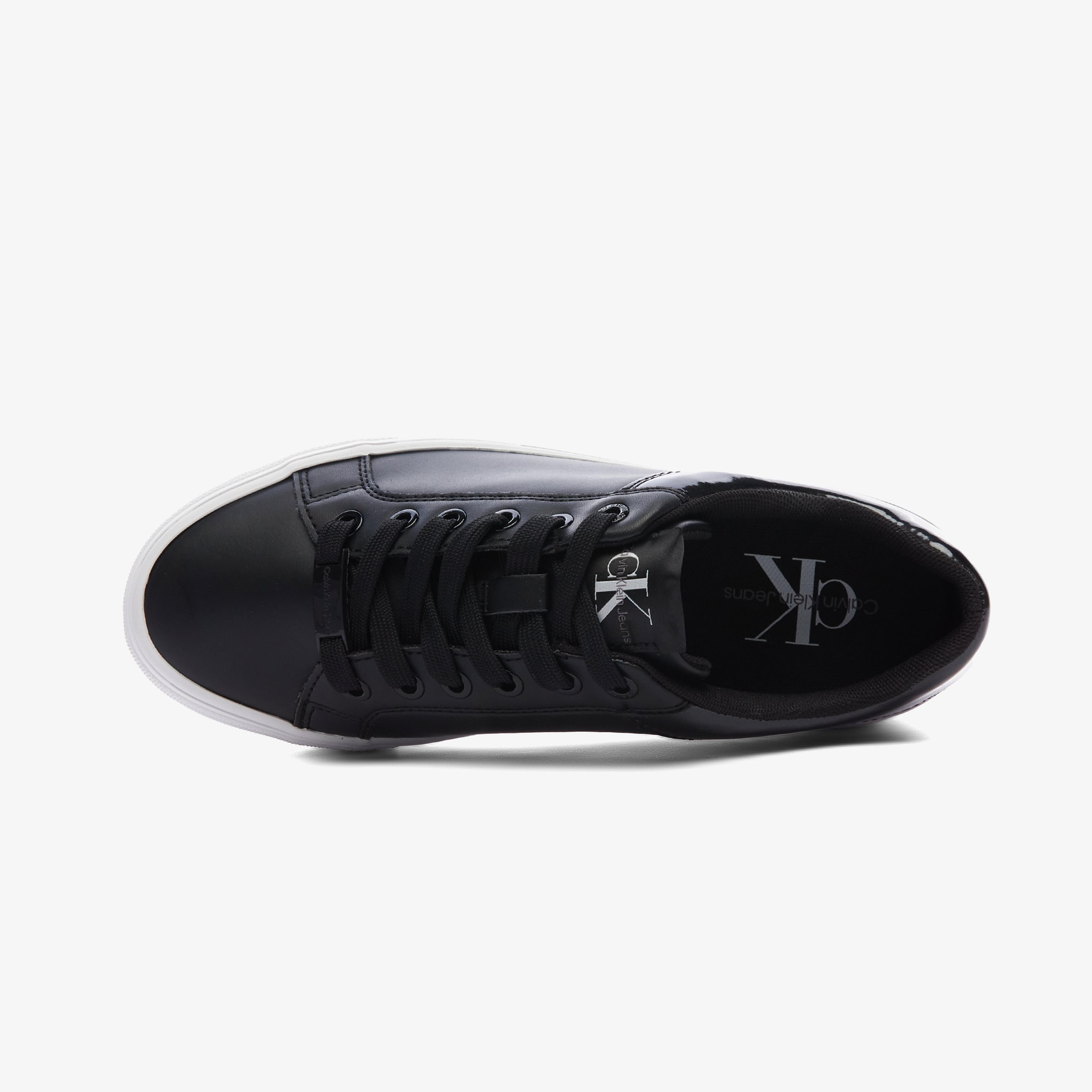 Calvin Klein Jeans Vulc Flatform Bold Leather-Glossy Kadın Siyah Sneaker