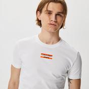 Calvin Klein Jeans Transparent Stripe Logo Erkek Beyaz T-Shirt