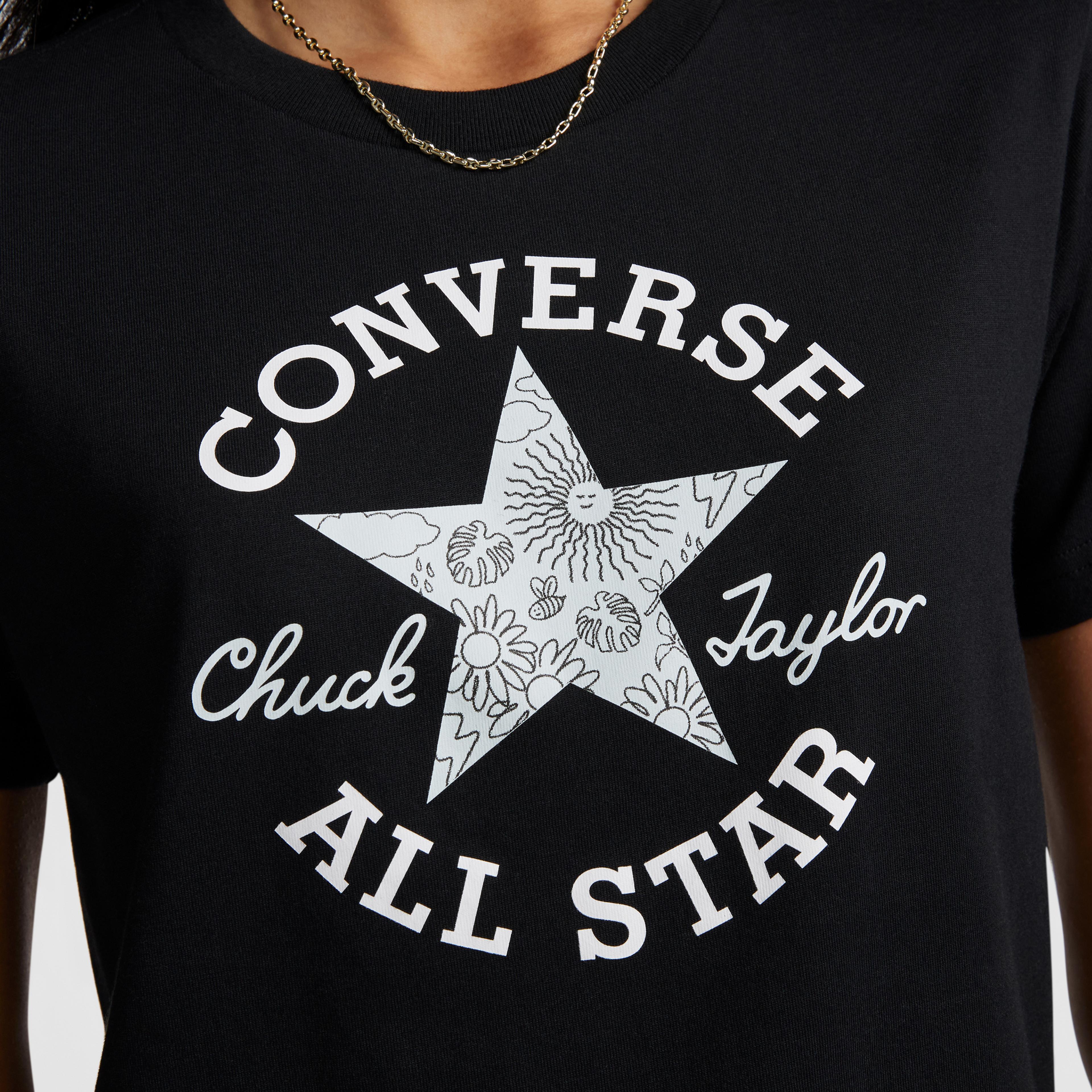 Converse Chuck Taylor Patch Kadın Siyah T-Shirt